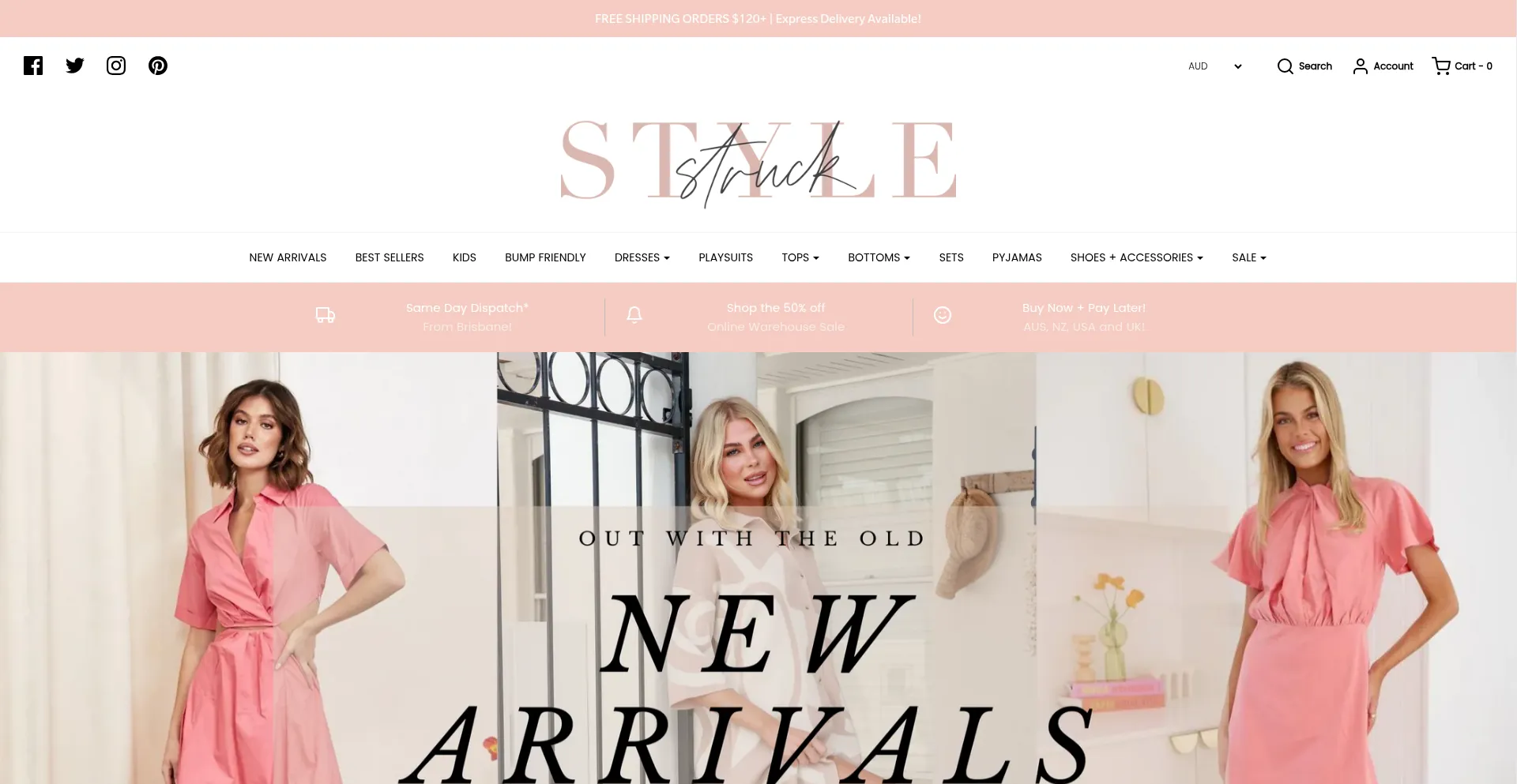 Website screenshot of Stylestruck.com.au