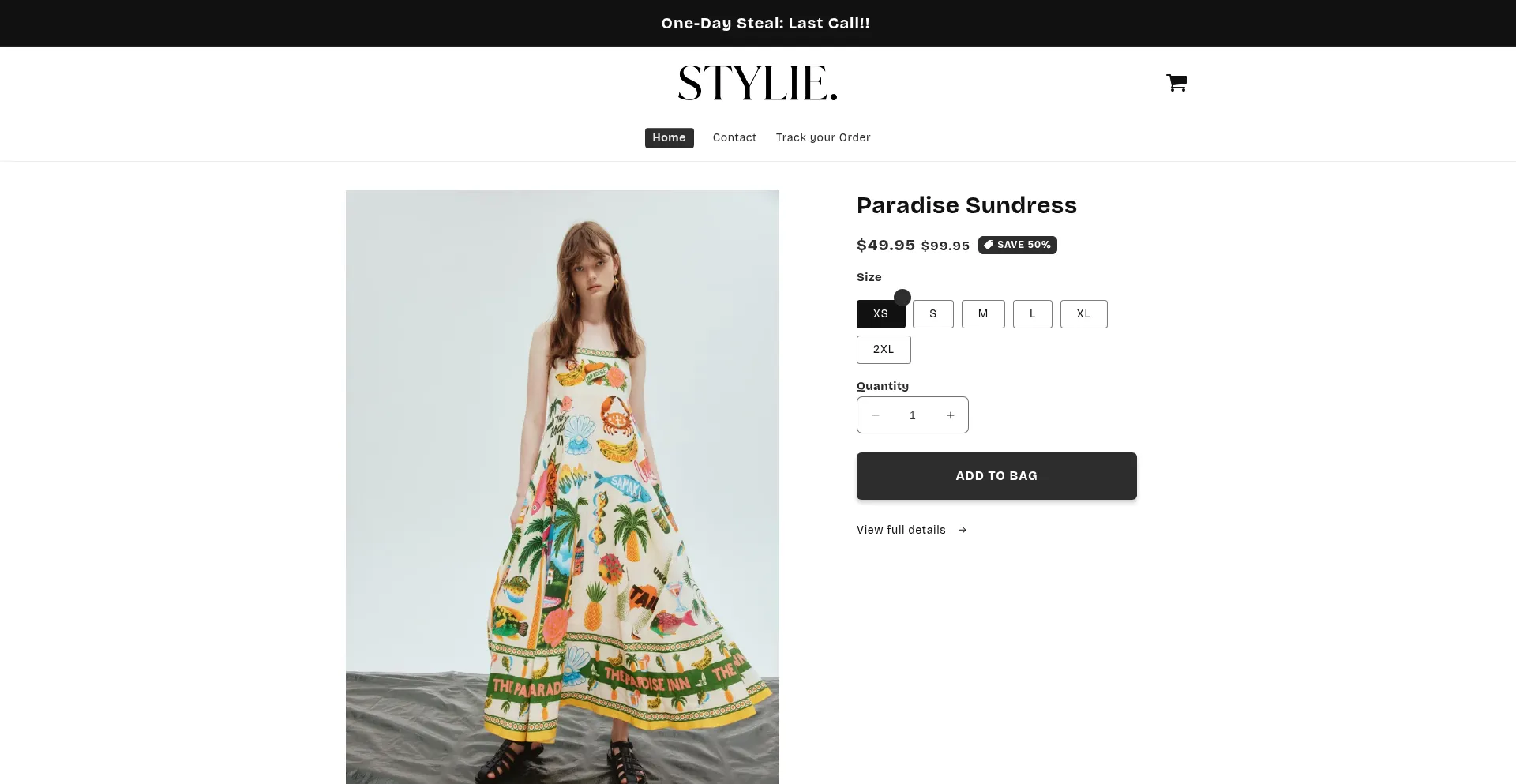 Website screenshot of Stylie.shop