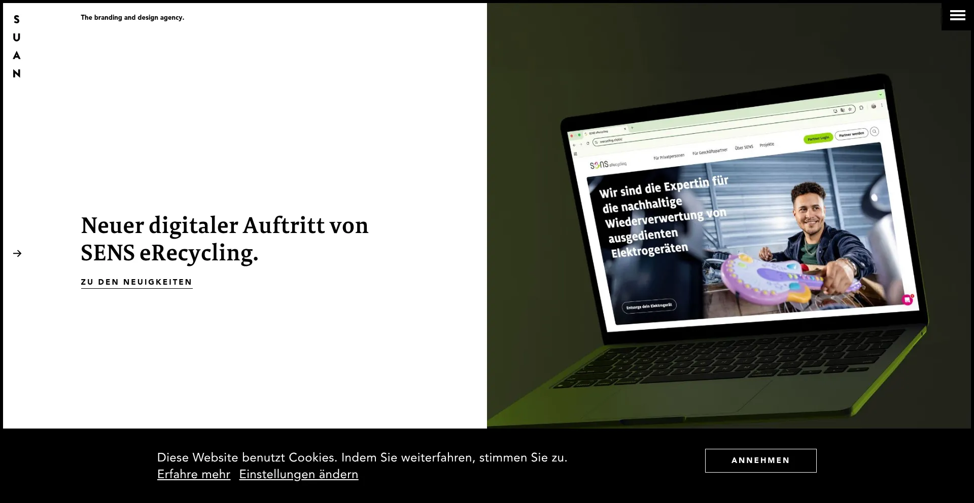 Website screenshot of Suan.ch