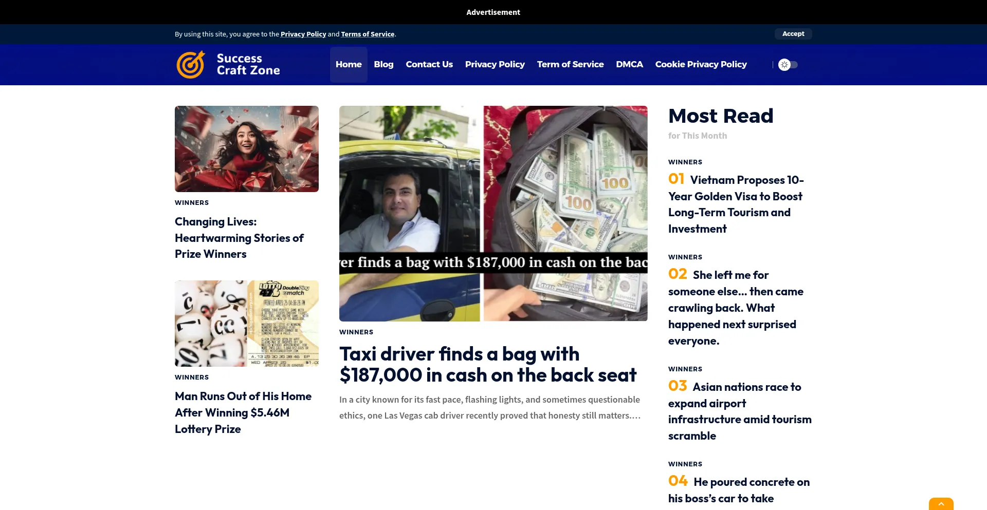 Website screenshot of Successcraftzone.com