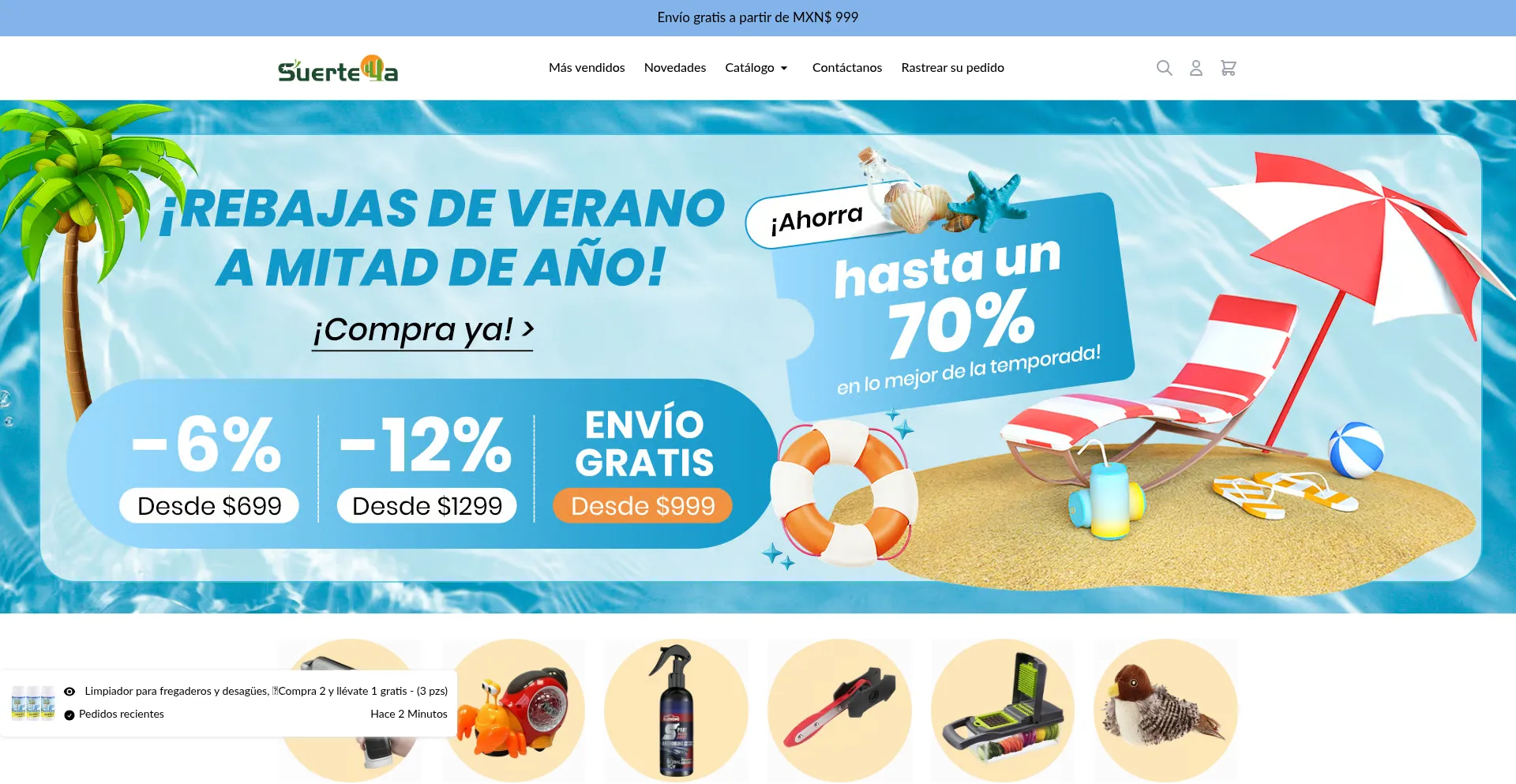 Website screenshot of Suerteya.mx