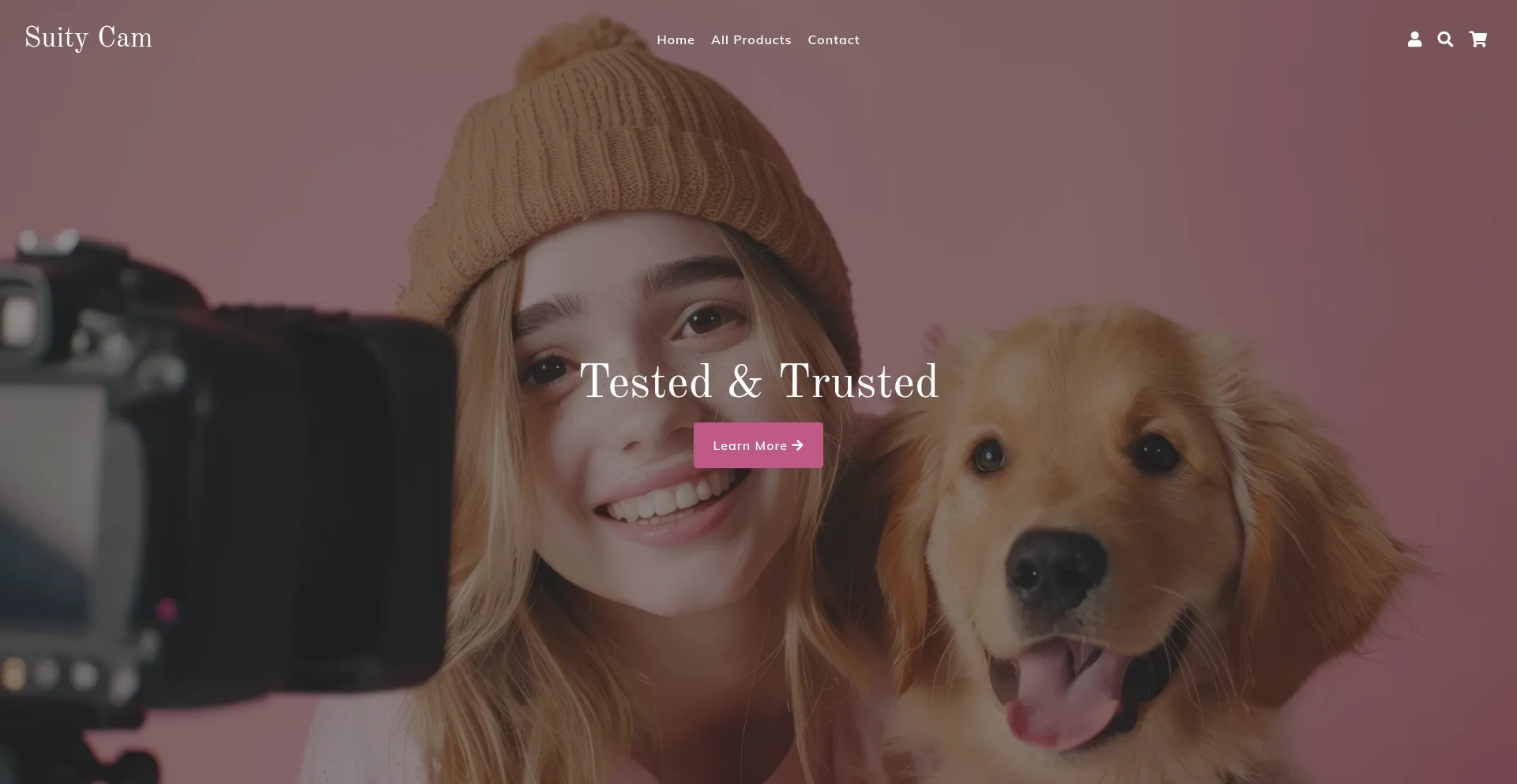 Website screenshot of Suitycam.myshopify.com