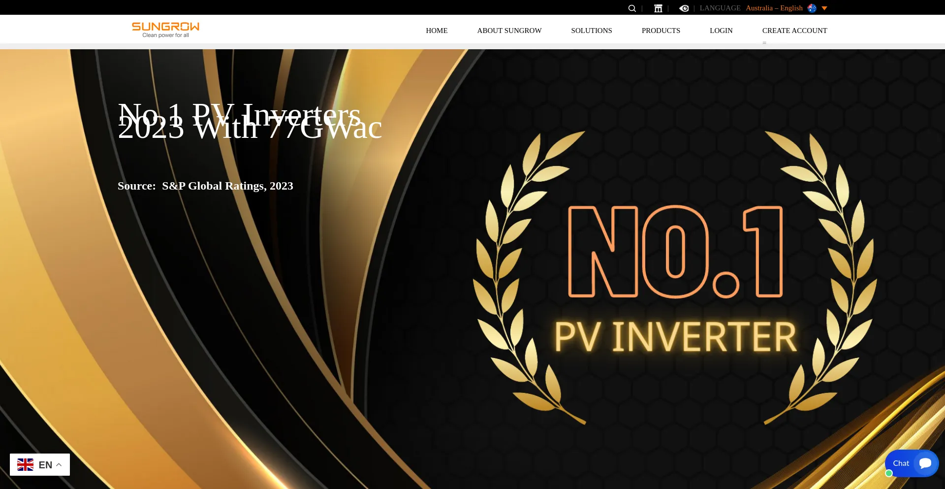 Website screenshot of Sungrowltd.com