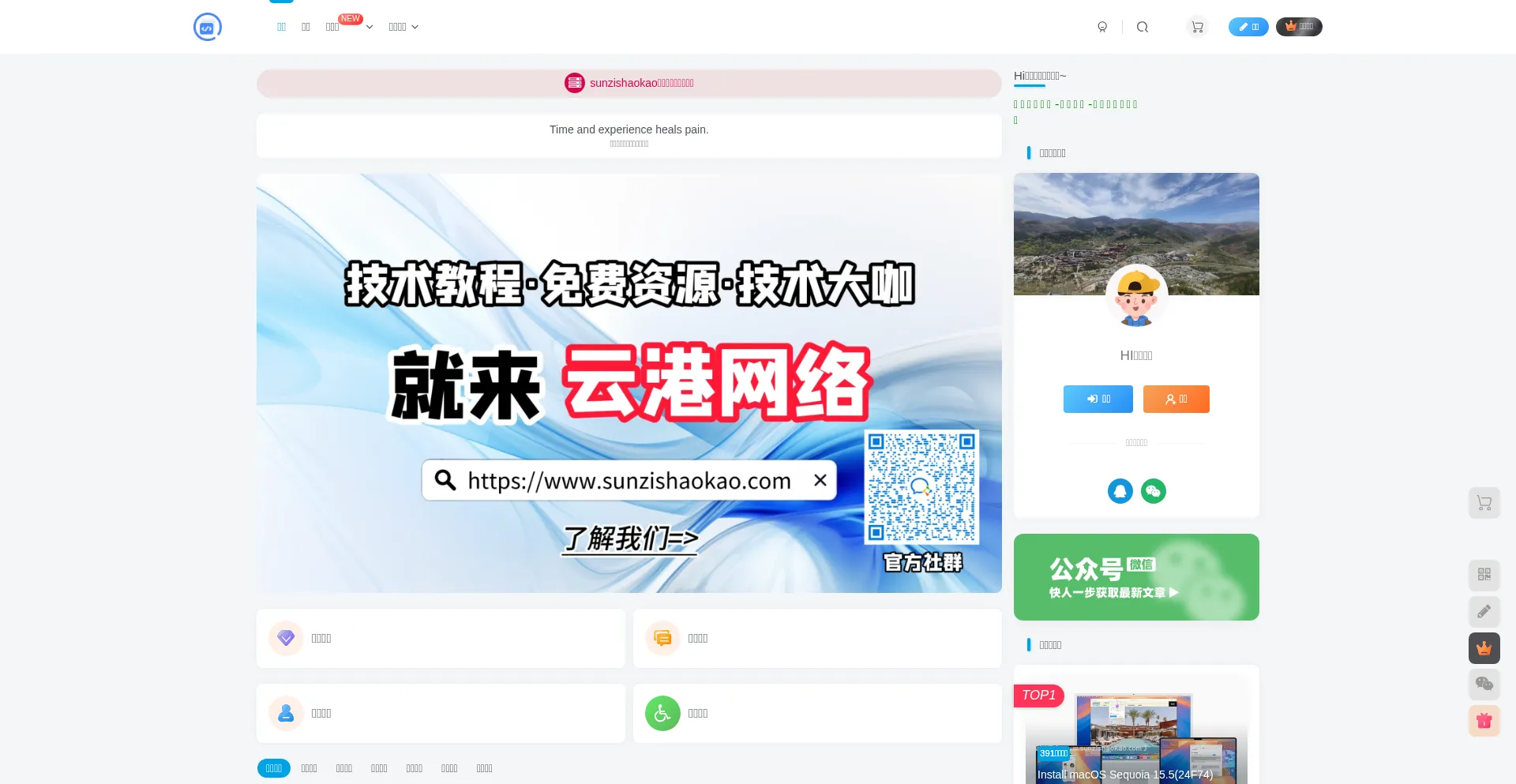 Website screenshot of Sunzishaokao.com