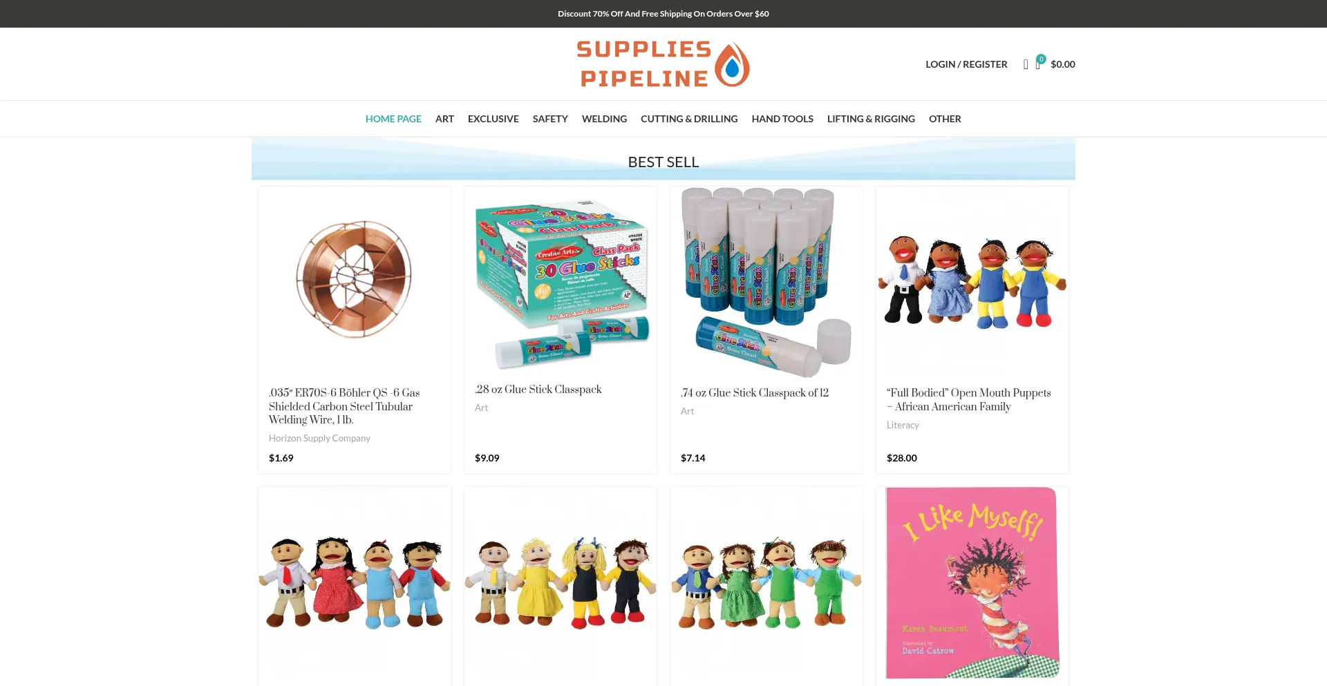 Website screenshot of Suppliespipeline.com