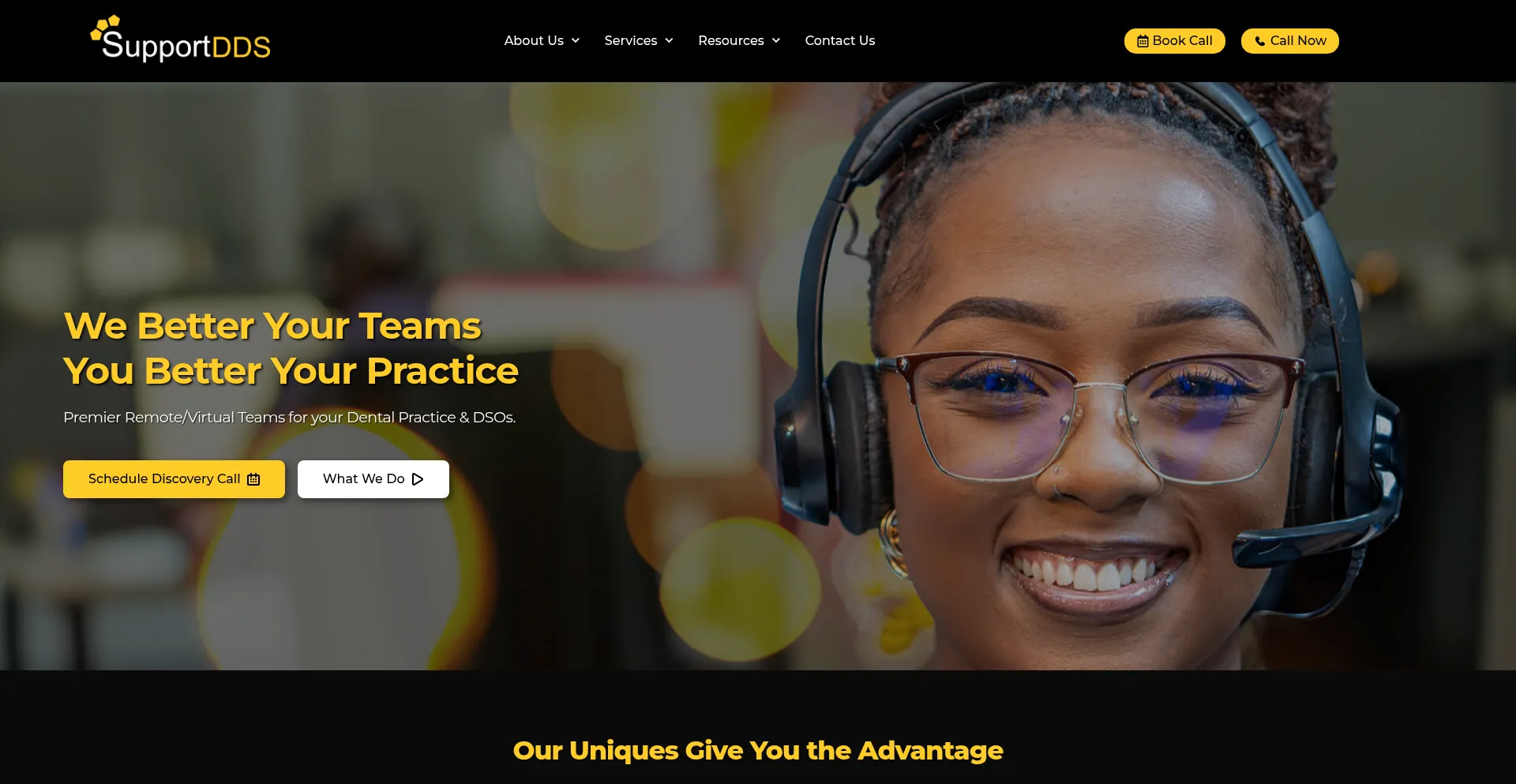 Website screenshot of Supportdds.com