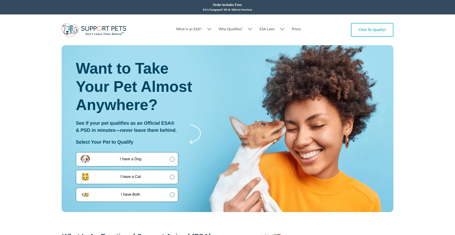 Supportpets.com Screenshot