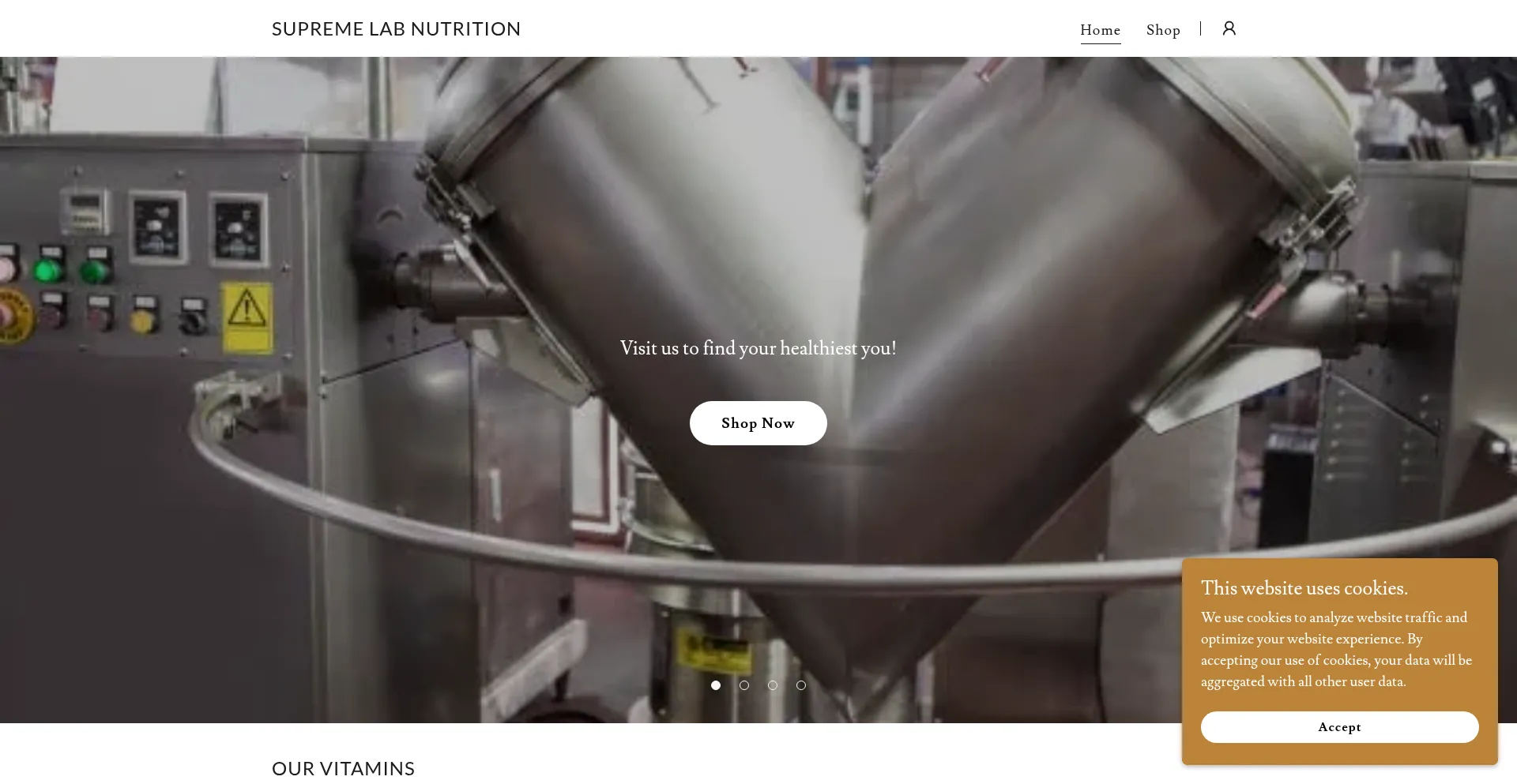 Website screenshot of Supremelabnutrition.com