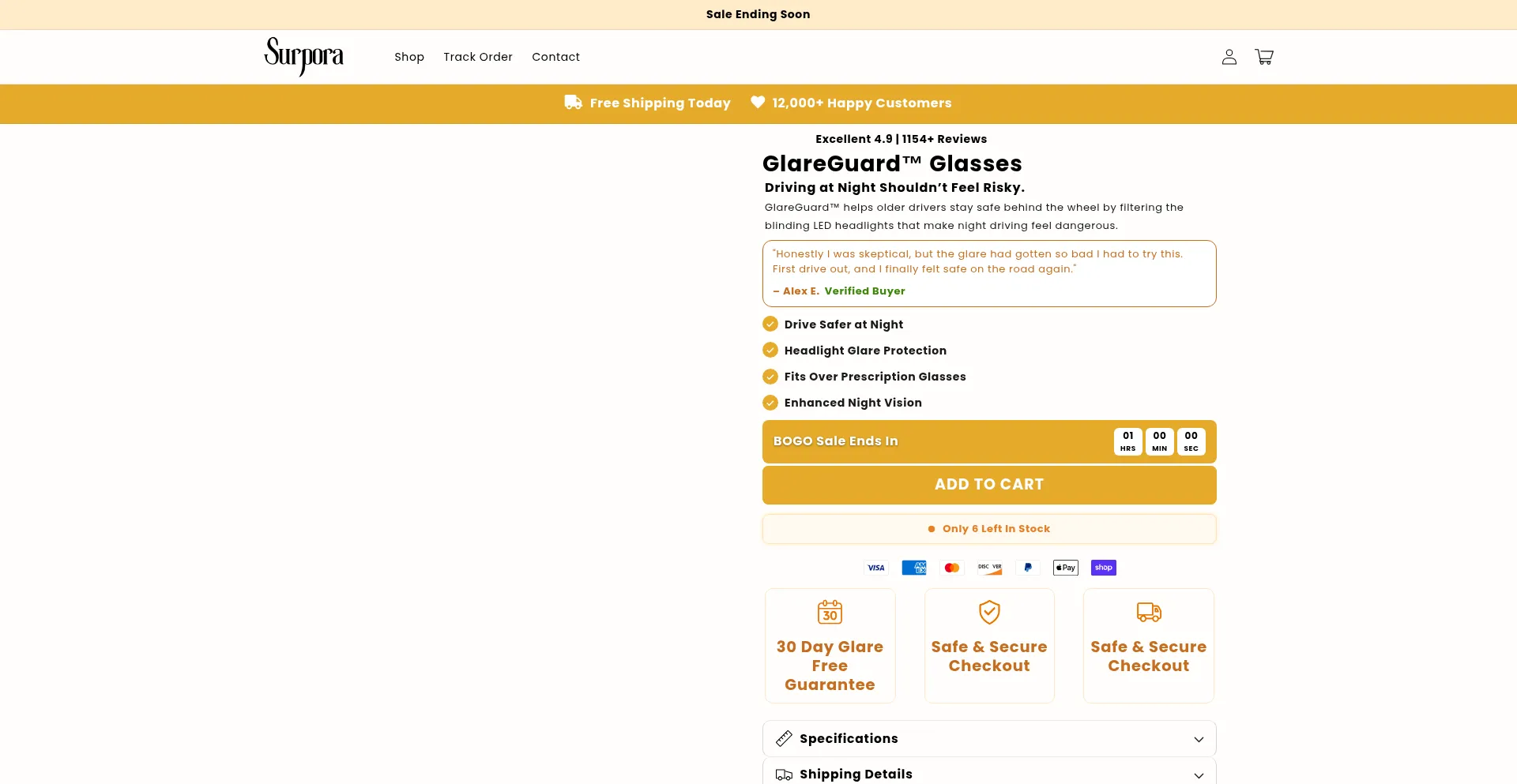 Website screenshot of Surpora.com