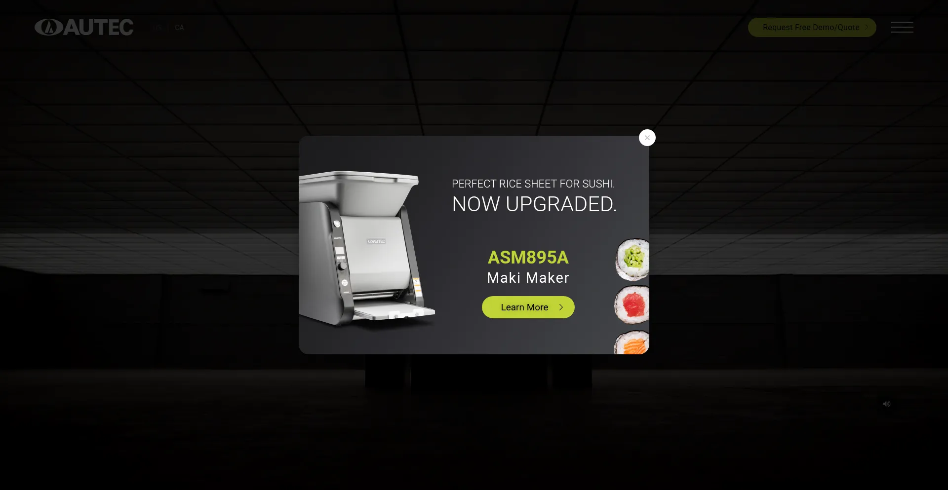 Website screenshot of Sushimachines.com