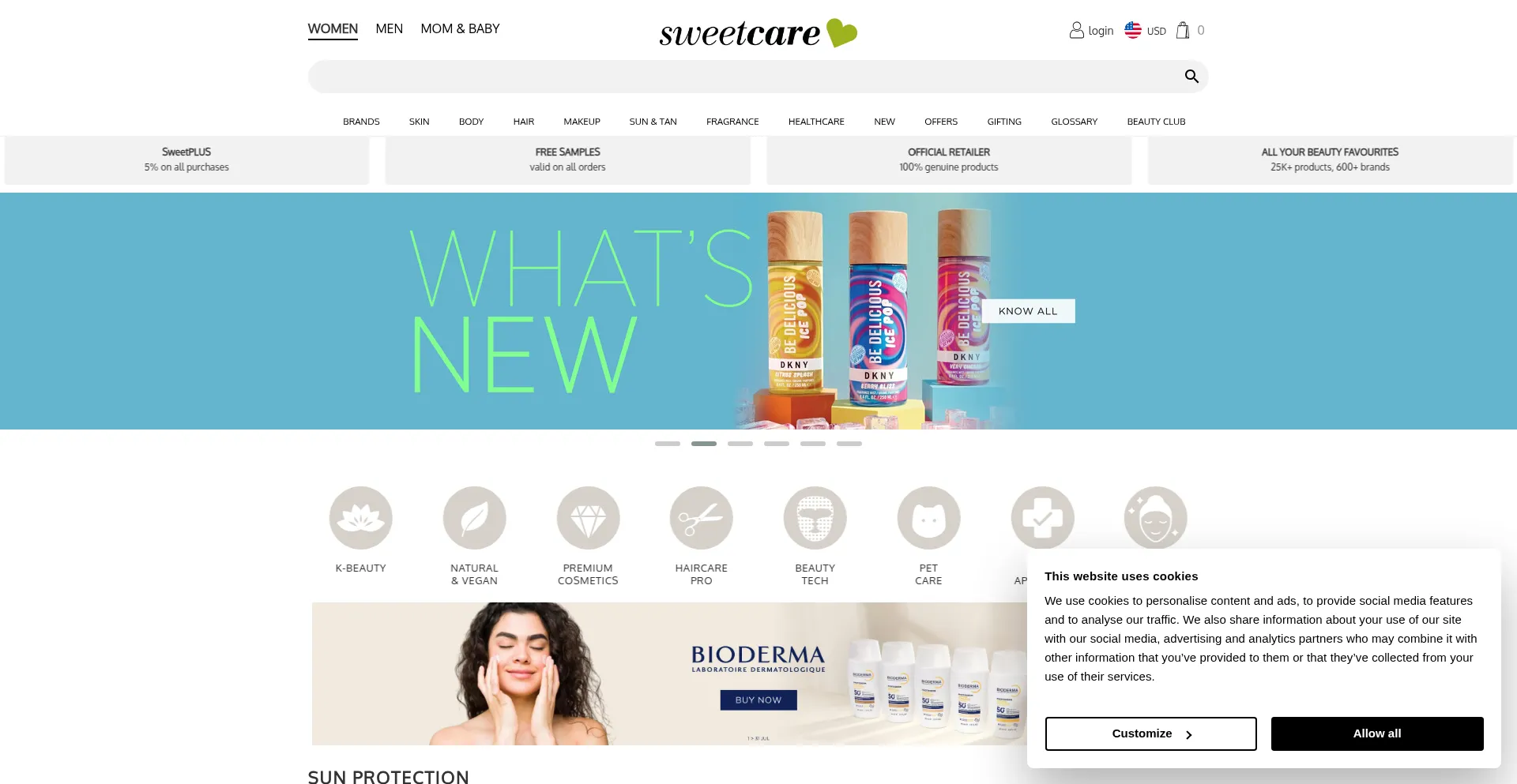 Website screenshot of Sweetcare.pt