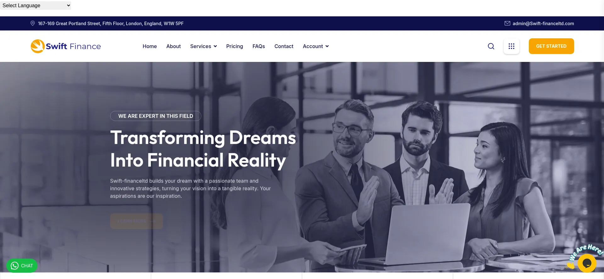 Website screenshot of Swift-financeltd.com