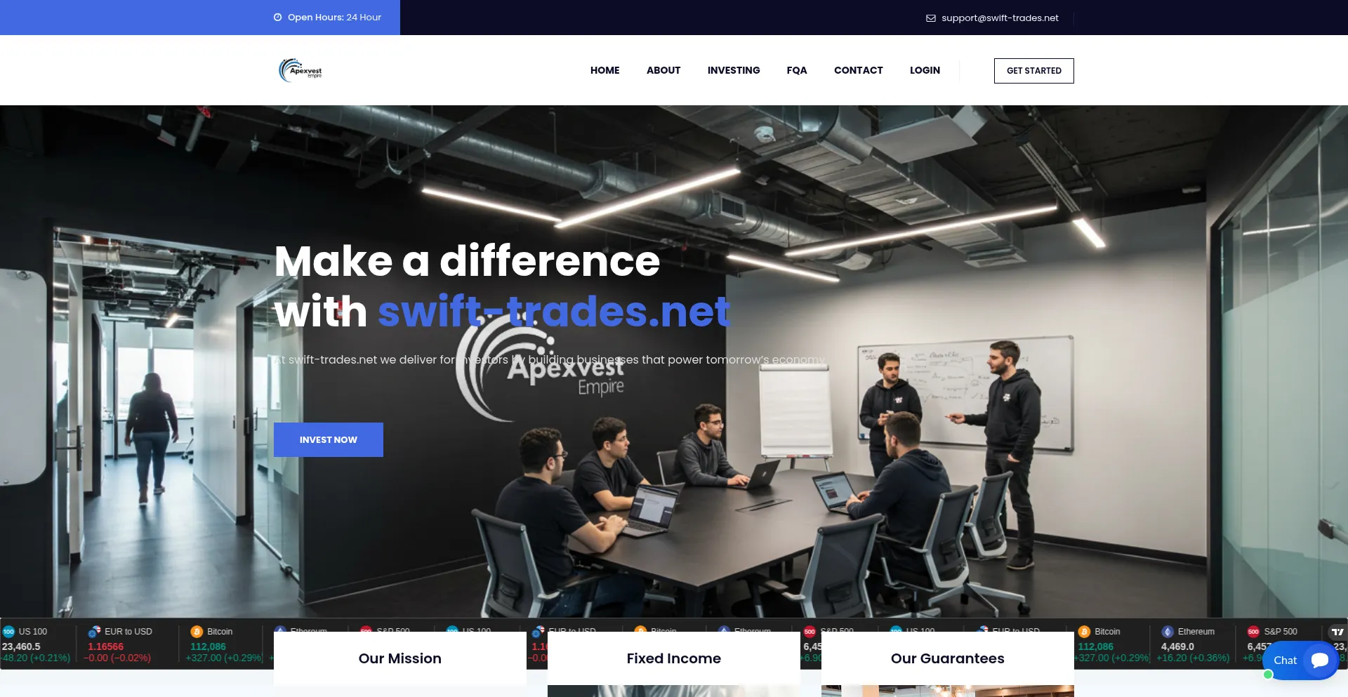 Website screenshot of Swift-trades.net