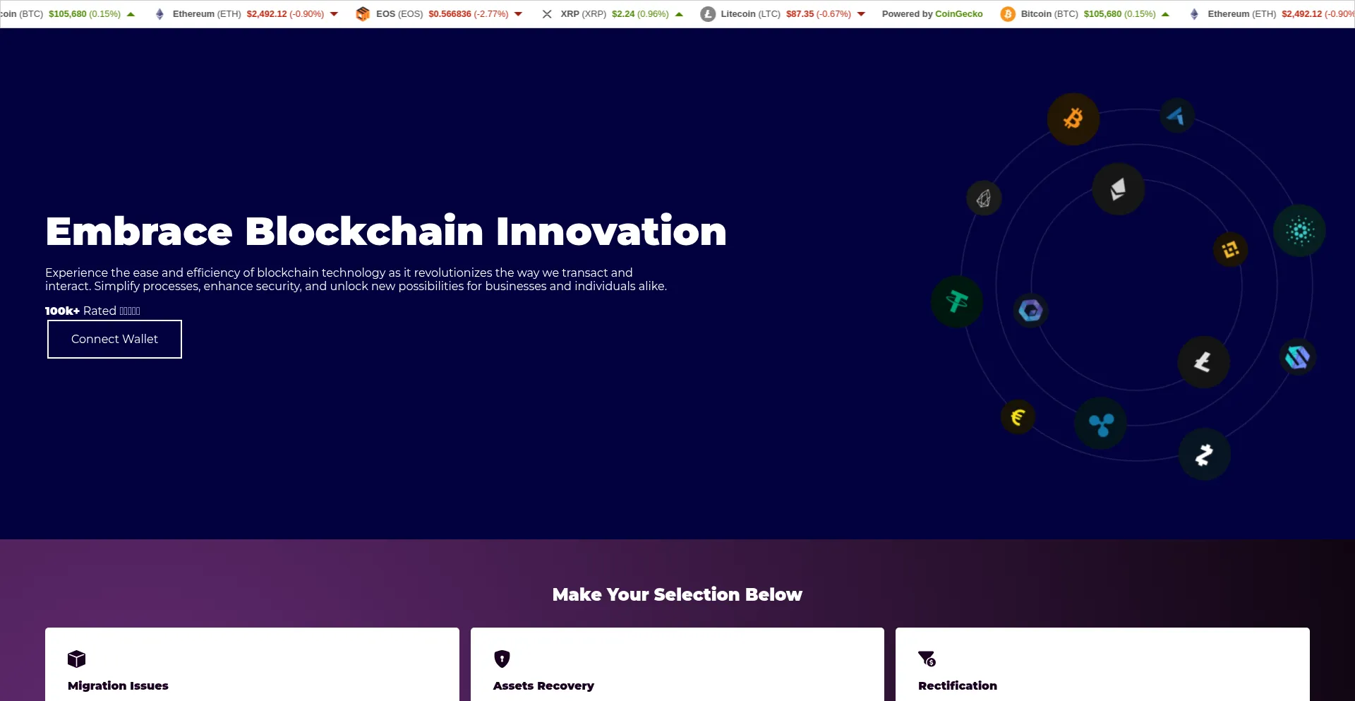 Website screenshot of Swiftdevchain.web.app