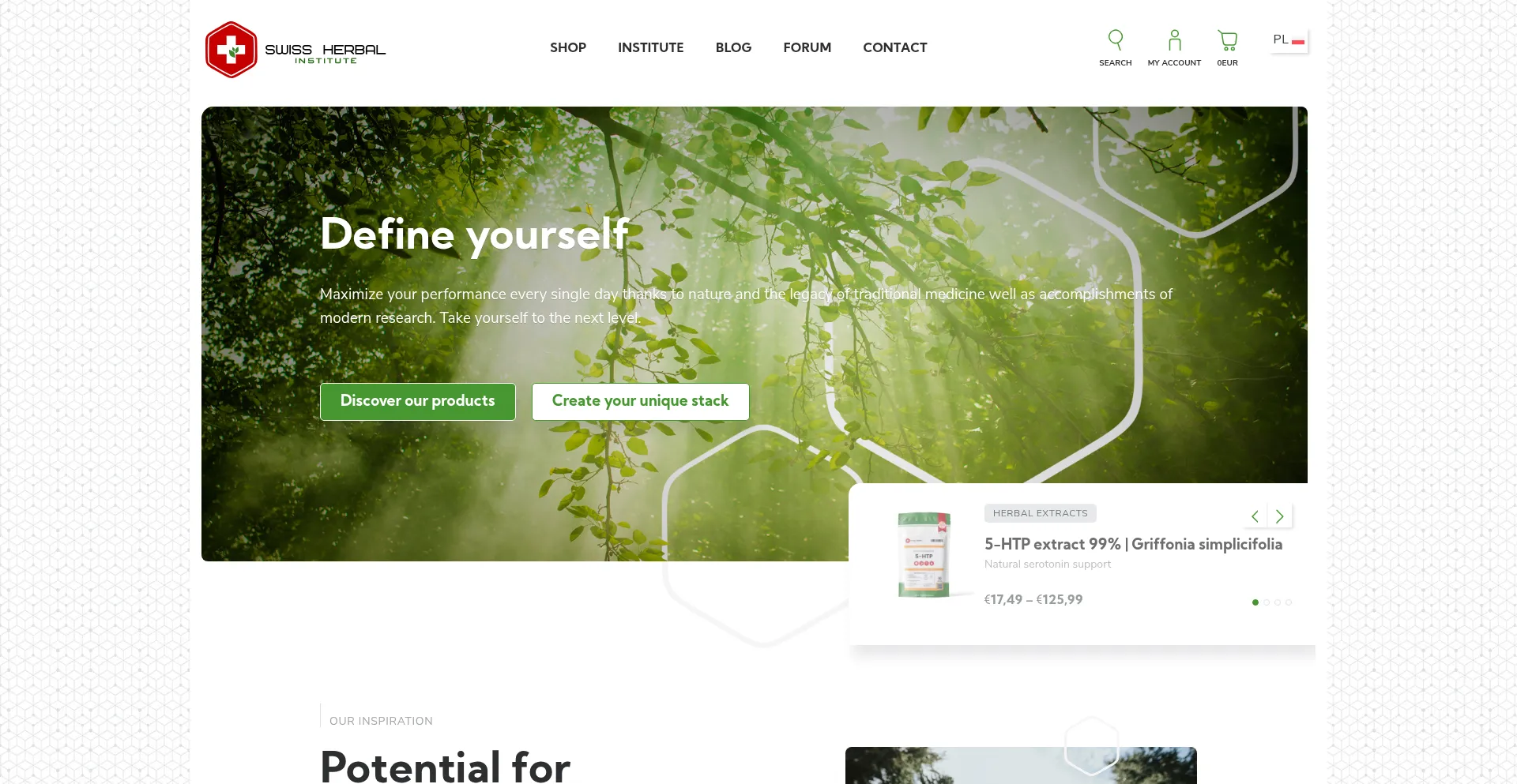 Website screenshot of Swissherbal.eu