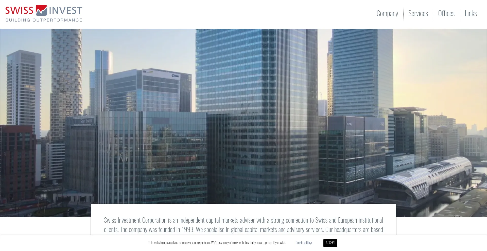 Website screenshot of Swissinvest.com