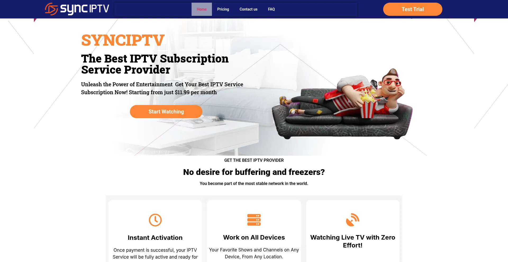 Website screenshot of Synciptvus.com