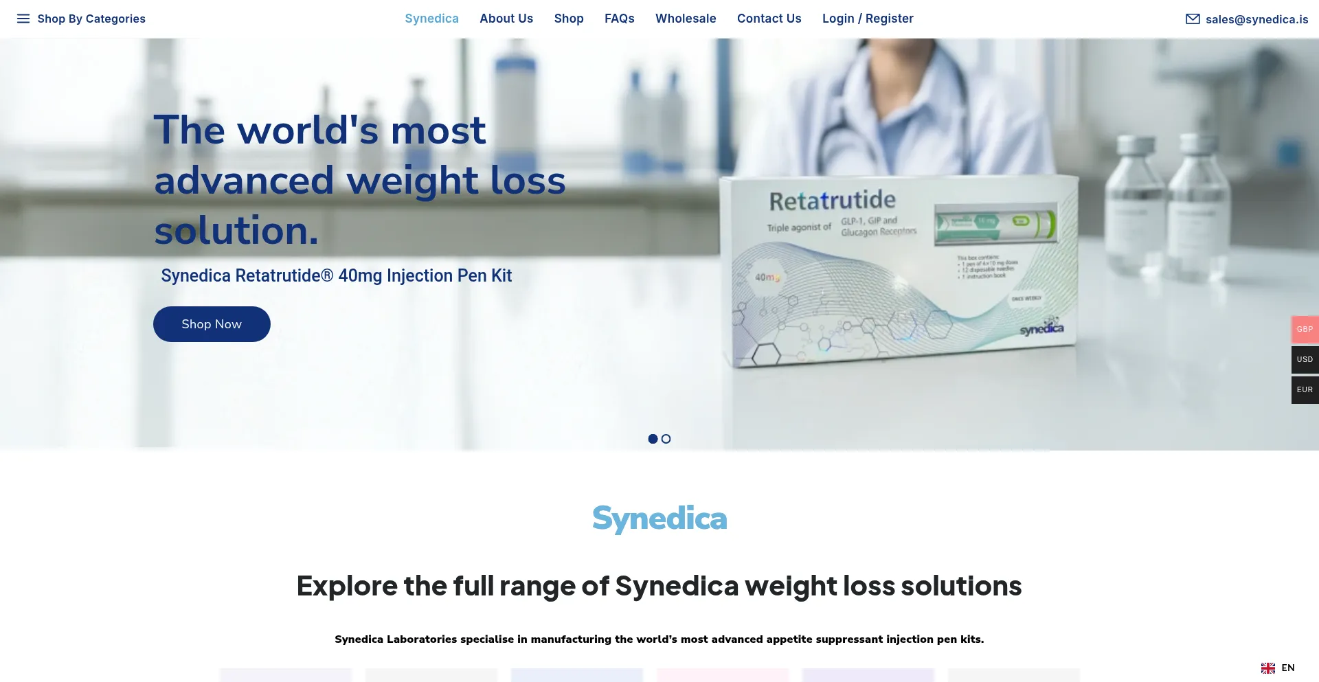 Website screenshot of Synedica.io