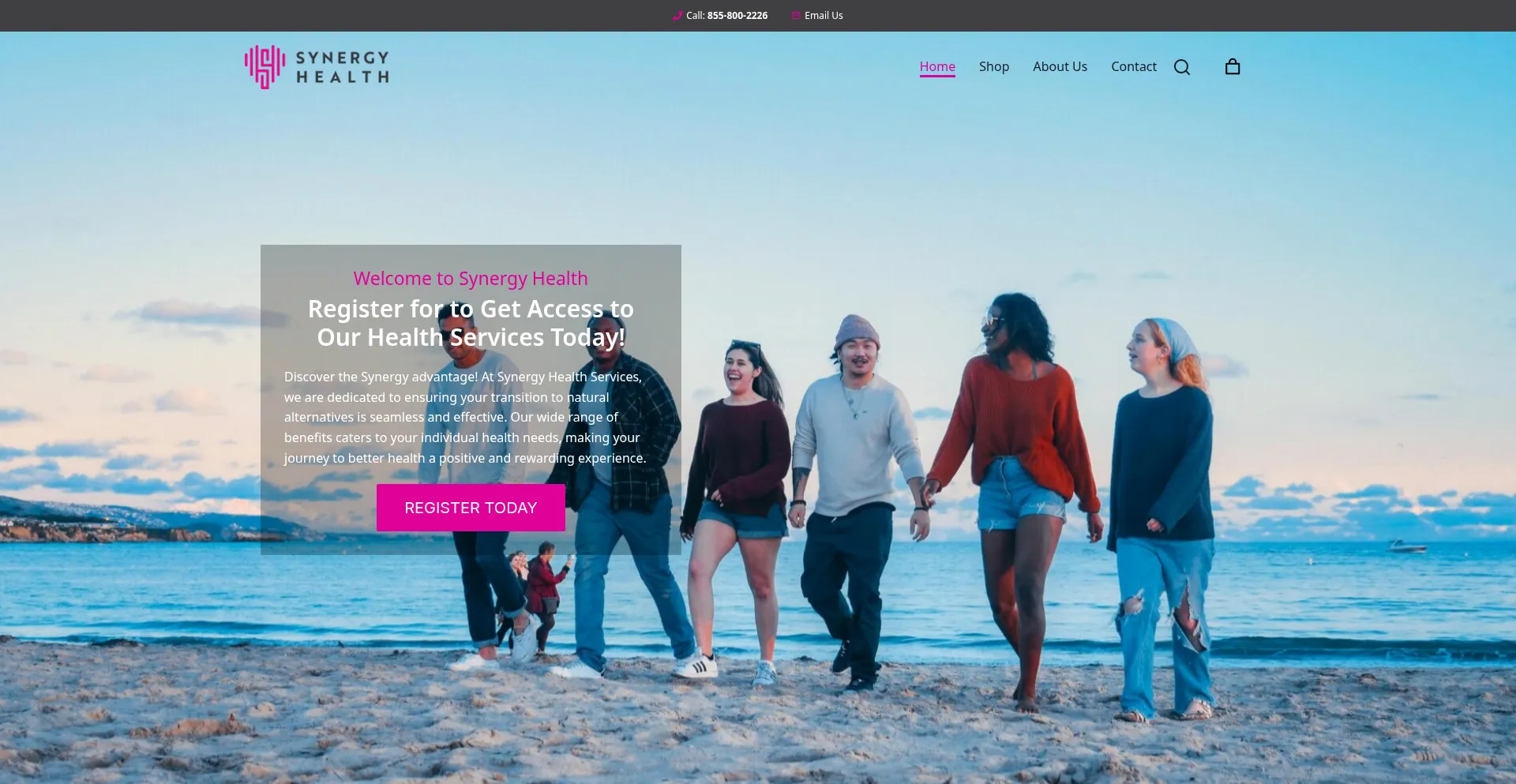 Website screenshot of Synergyhealthservices.ca