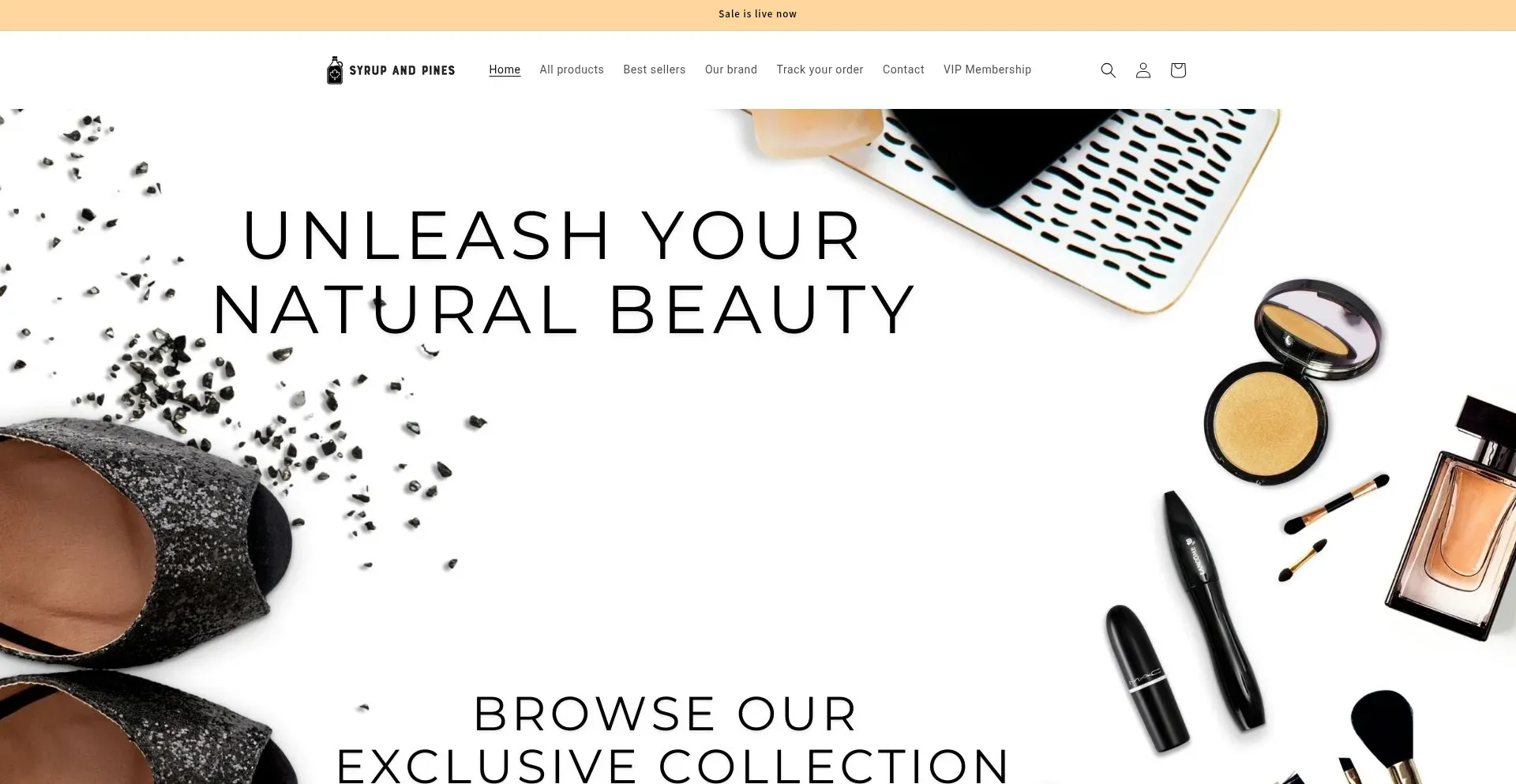 Website screenshot of Syrupandpines.com
