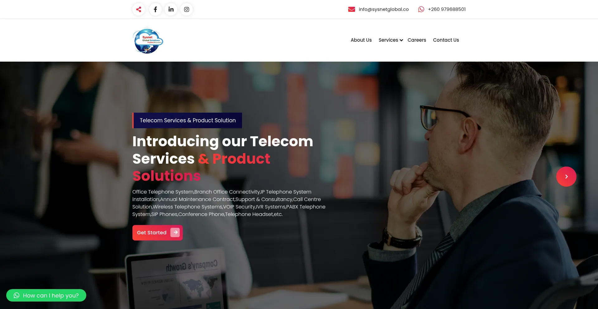 Website screenshot of Sysnetglobal.co