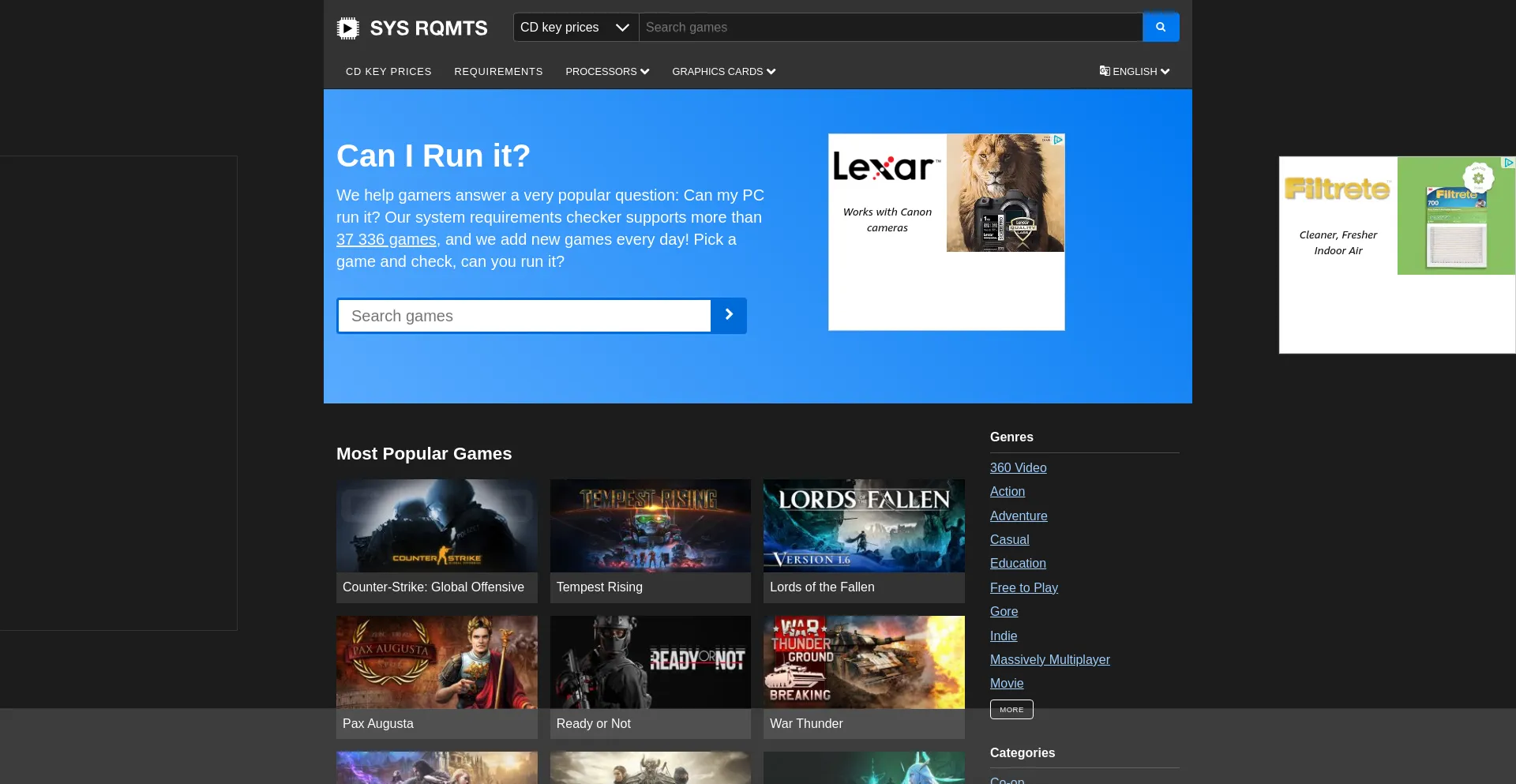 Website screenshot of Sysrqmts.com