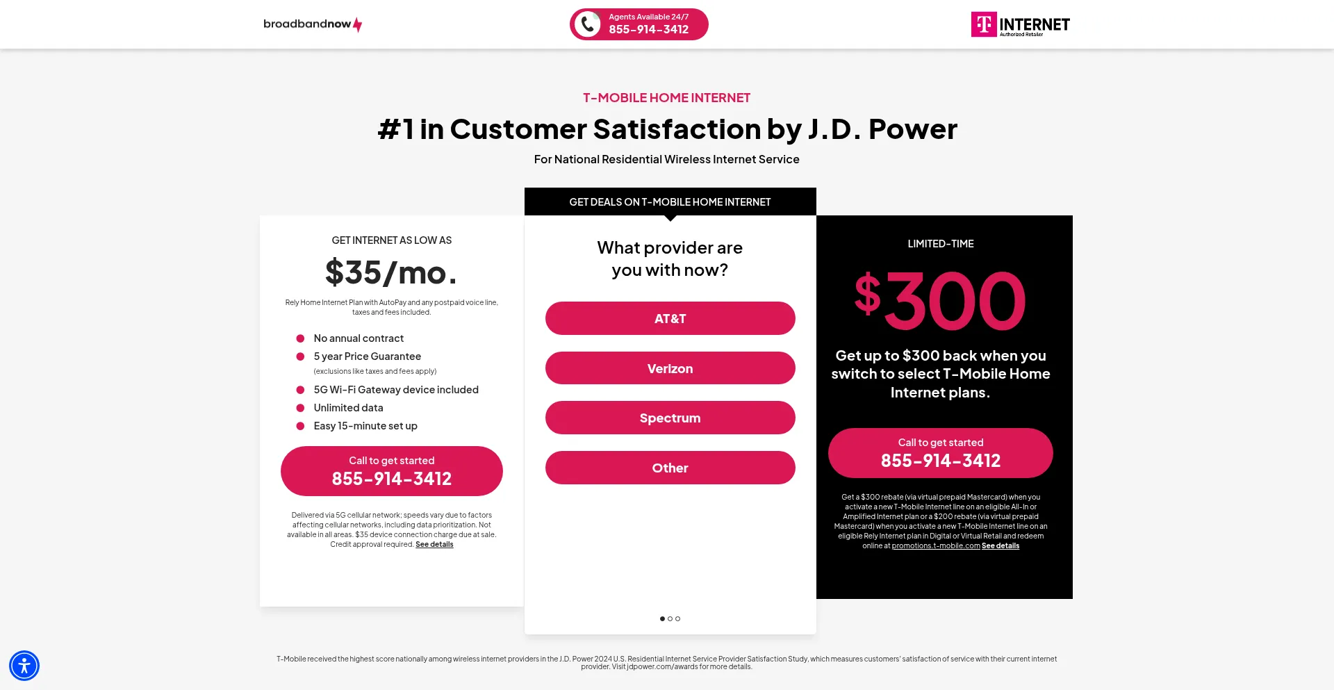Website screenshot of T-mobilesavings.com