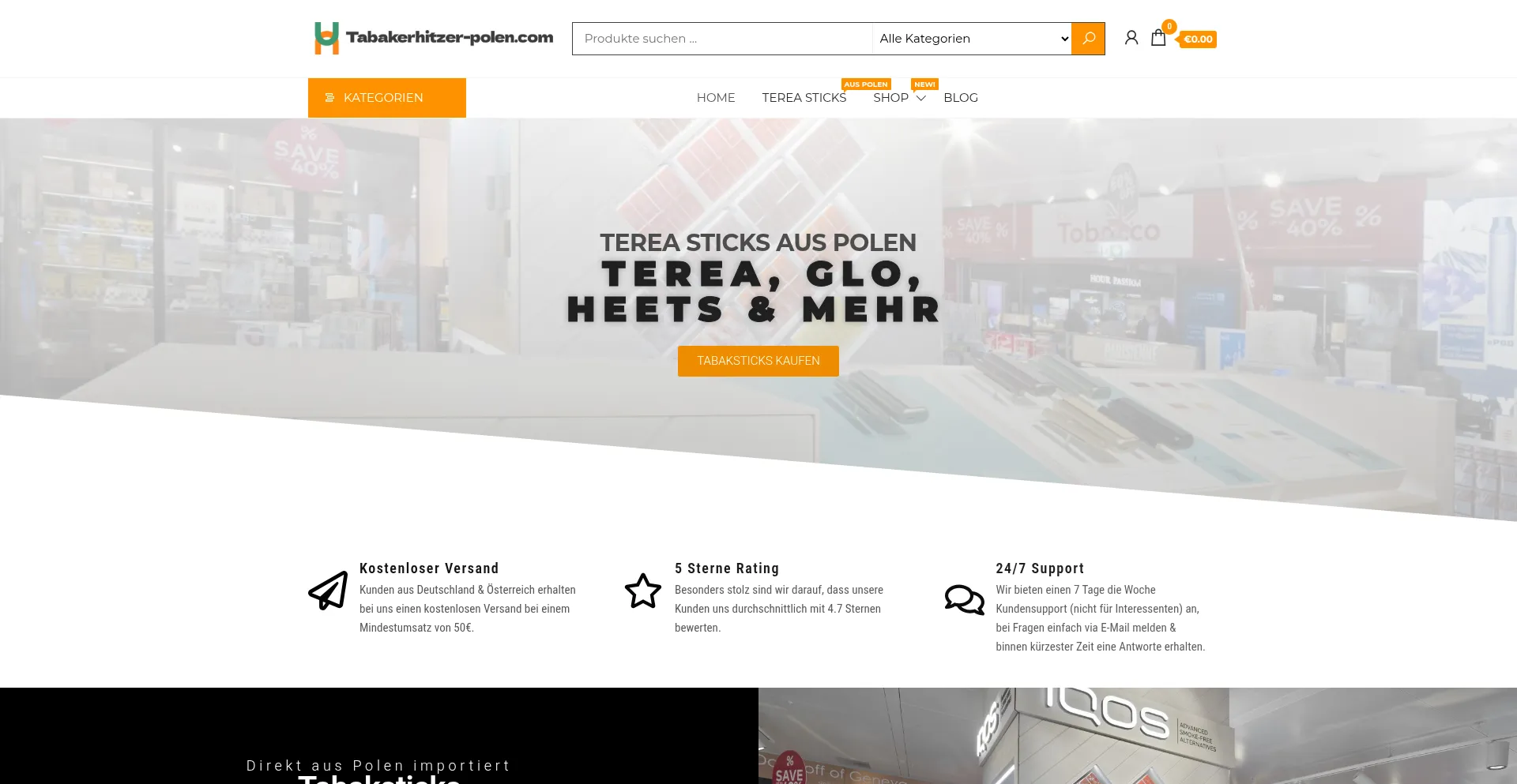Website screenshot of Tabakerhitzer-polen.com