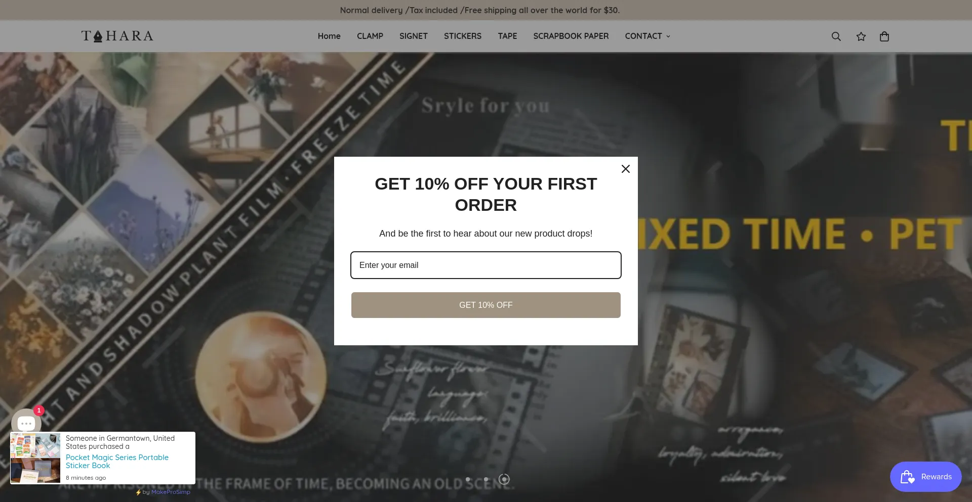 Website screenshot of Taharastylesshop.com