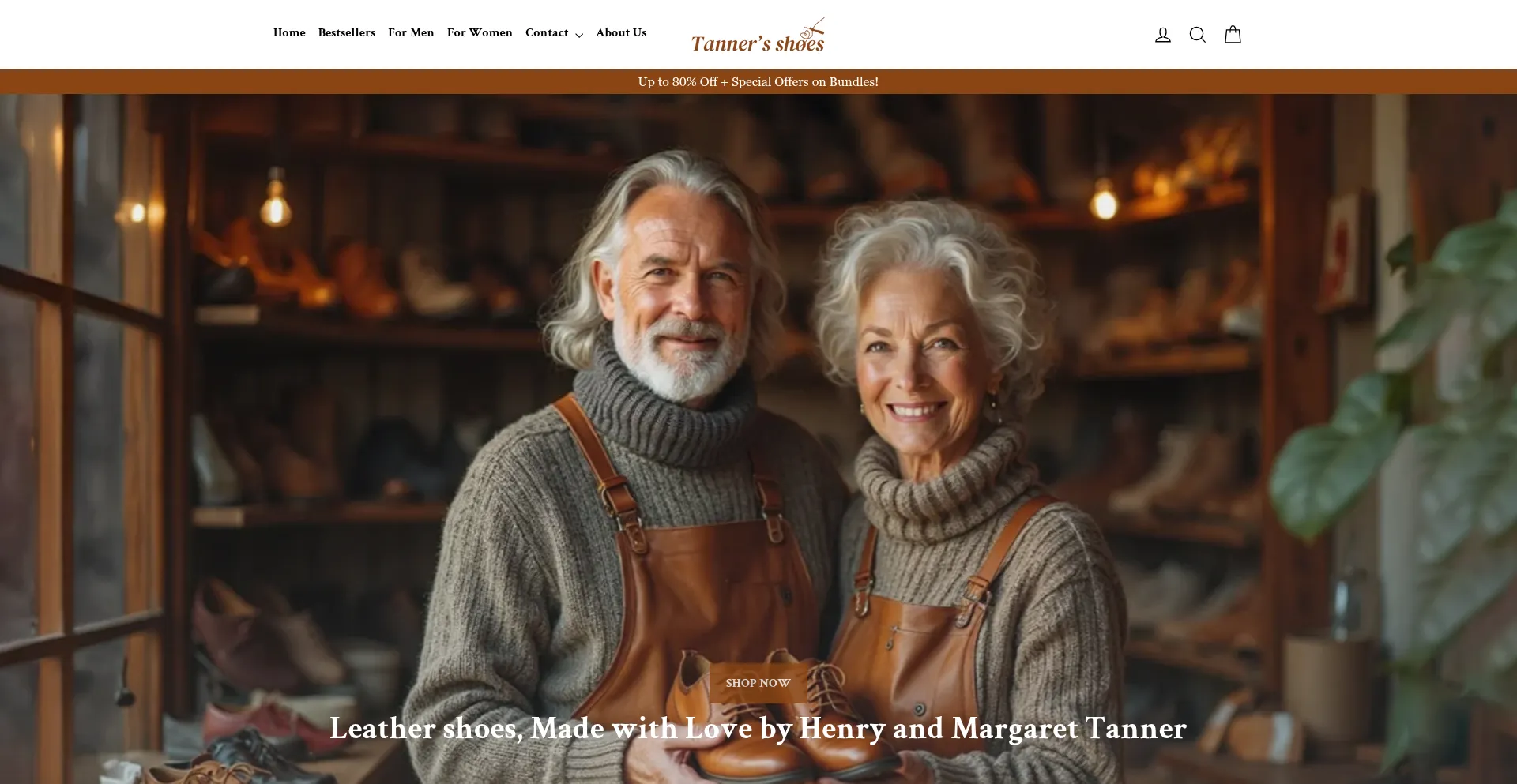 Website screenshot of Tanners-shoes.com
