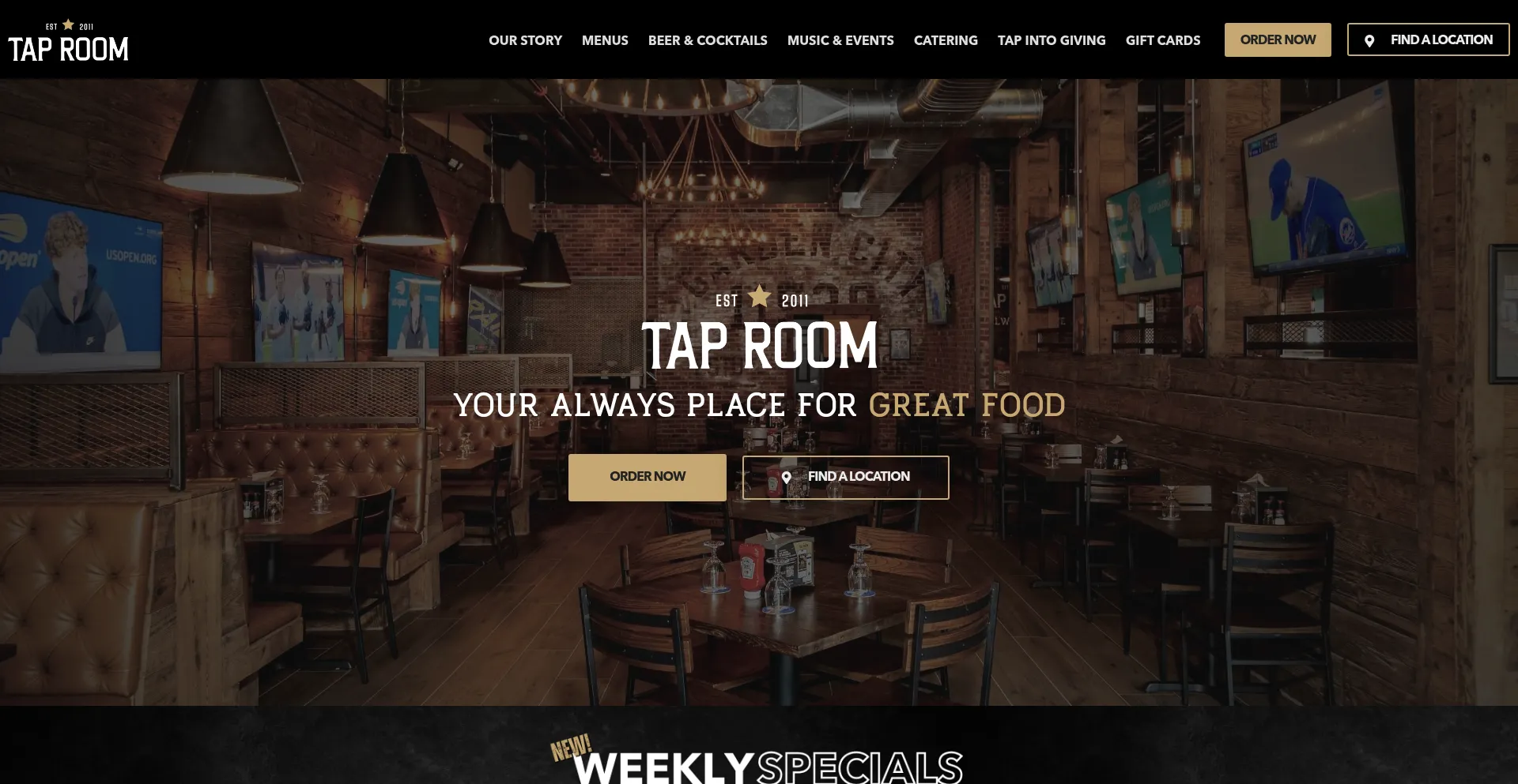 Website screenshot of Taproomofny.com