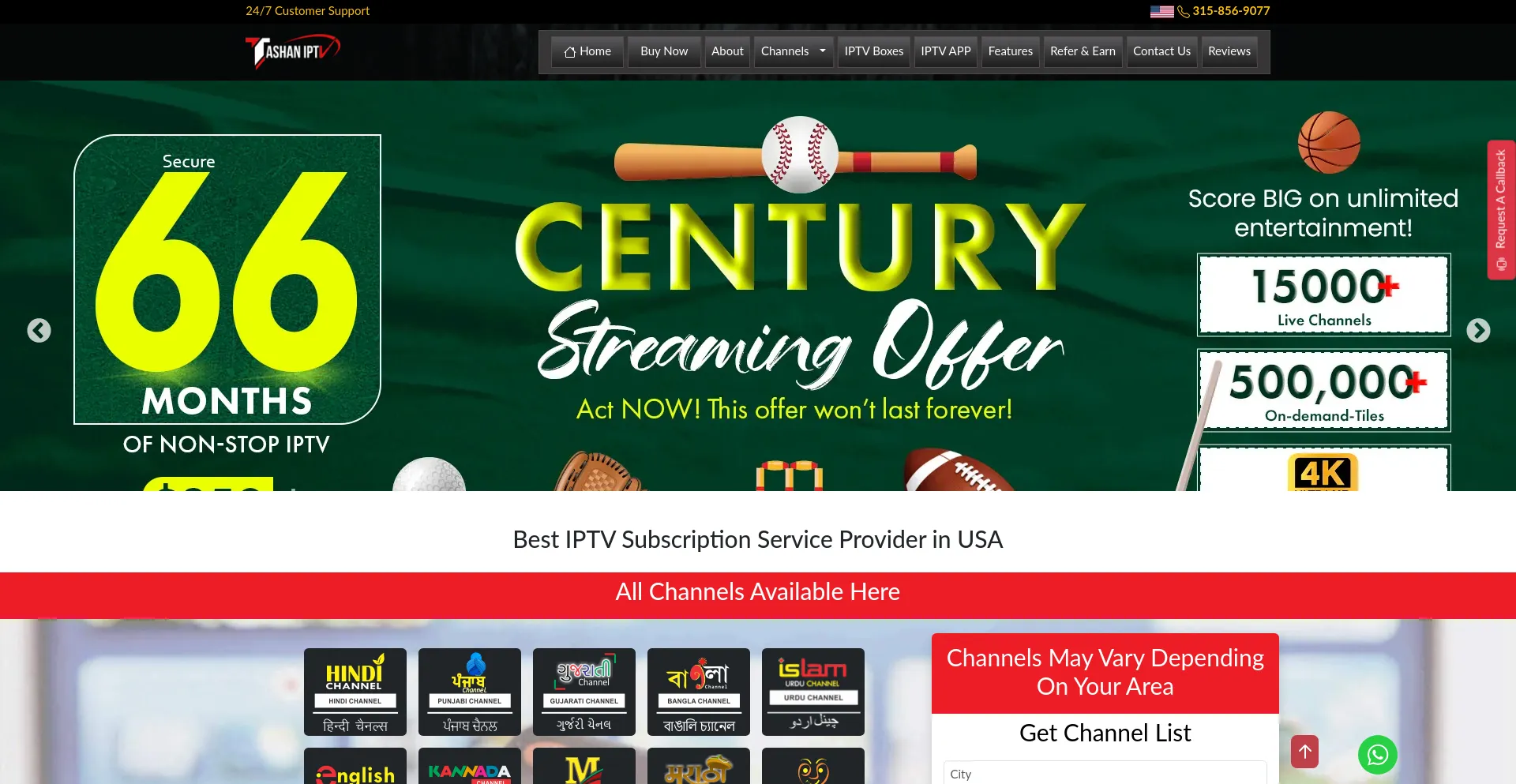 Website screenshot of Tashantv.net