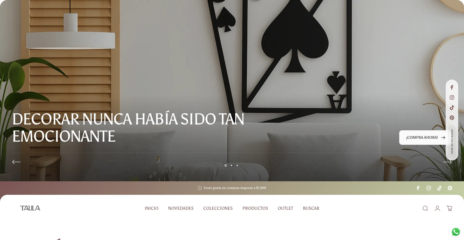 Website screenshot of Taula.com.mx