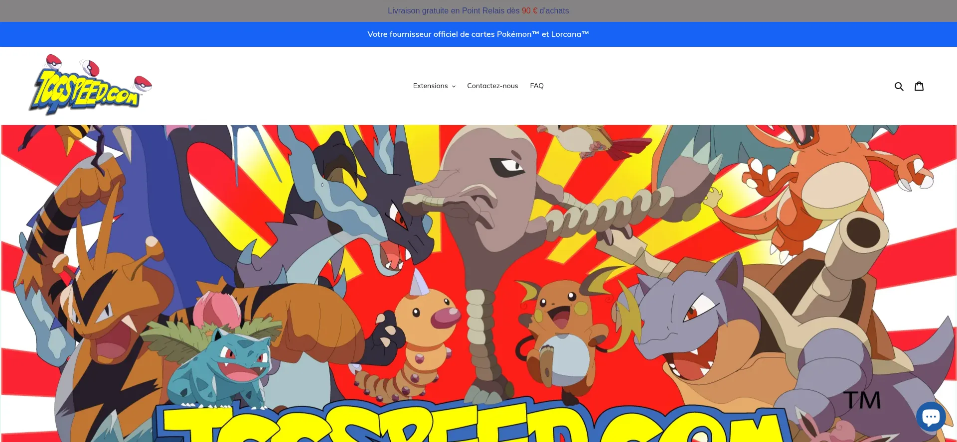 Website screenshot of Tcgspeed.com