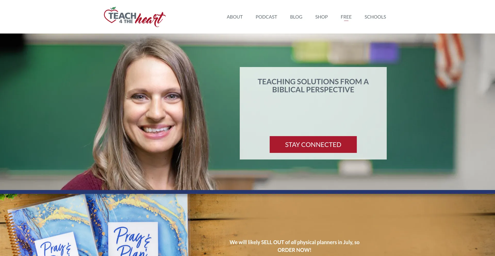 Website screenshot of Teach4theheart.com