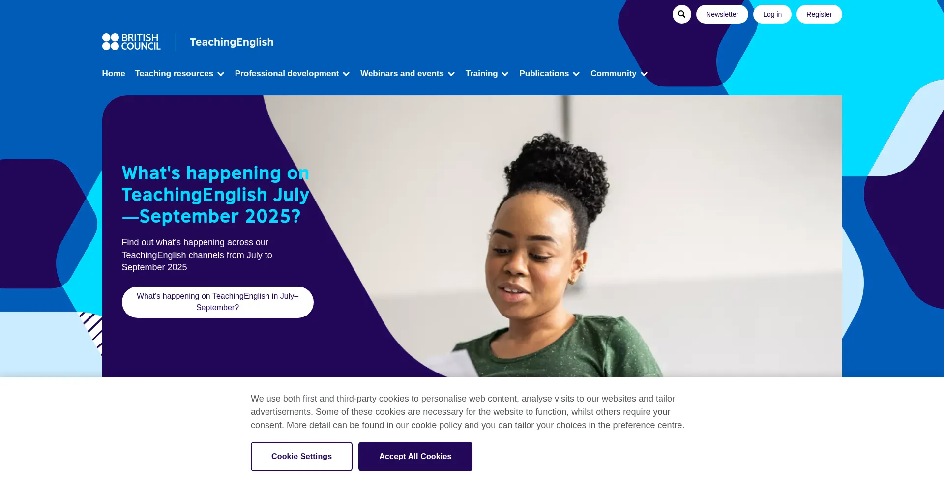 Website screenshot of Teachingenglish.org.uk