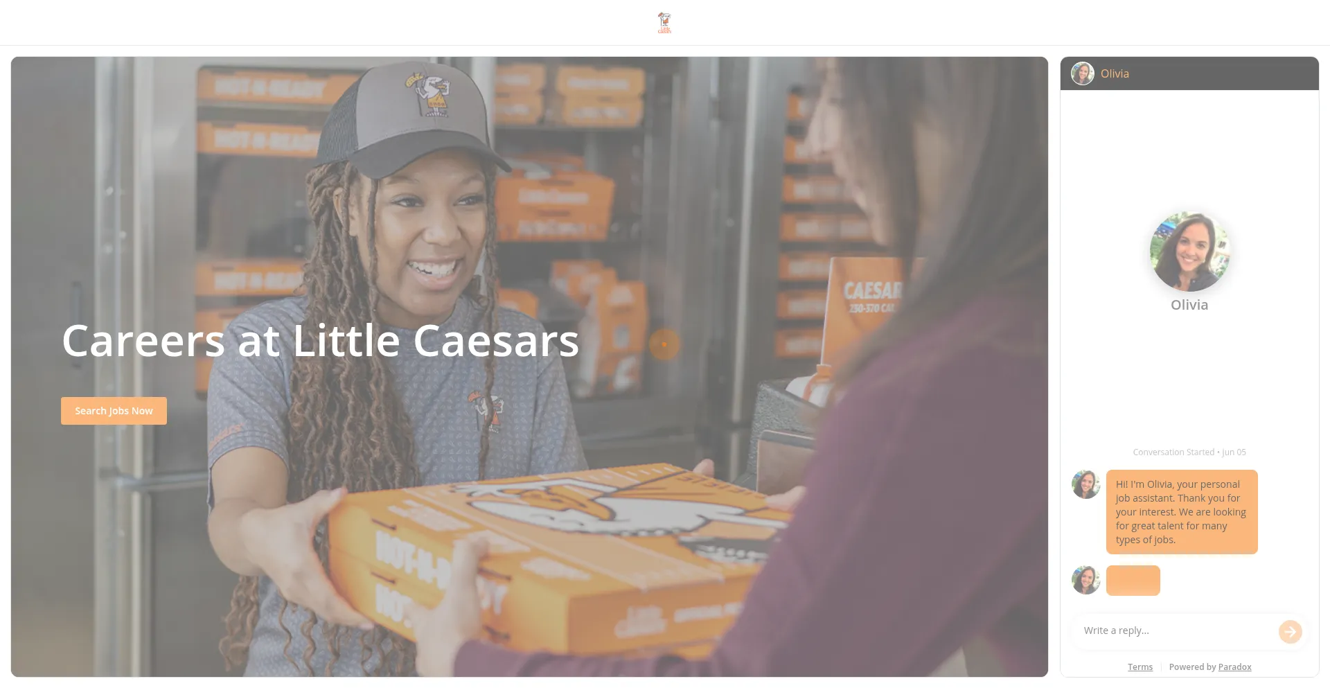 Website screenshot of Teamlittlecaesars.com