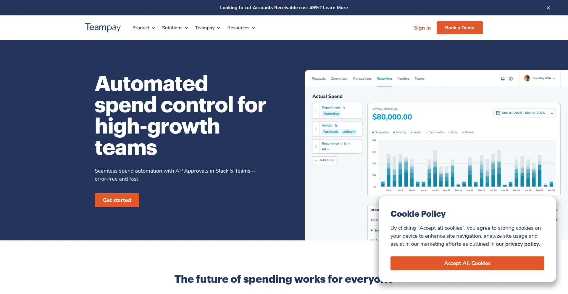 Website screenshot of Teampay.co