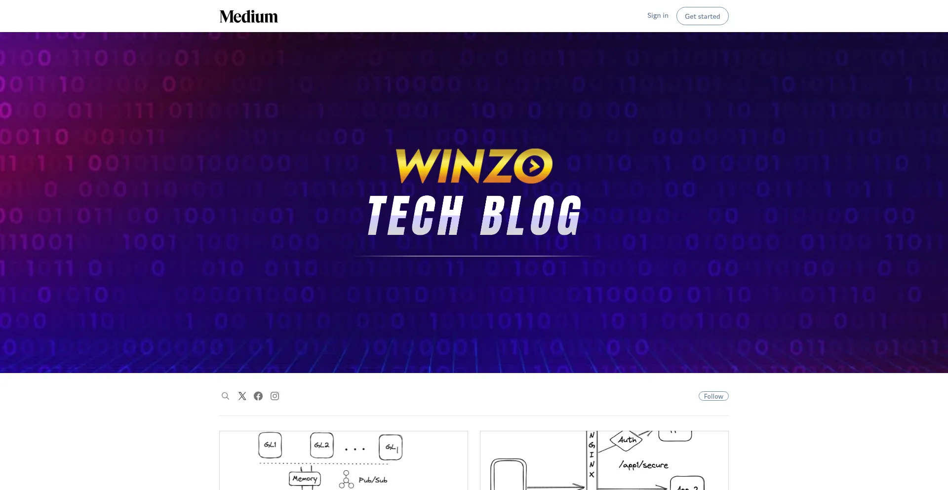 Website screenshot of Tech.winzogames.com
