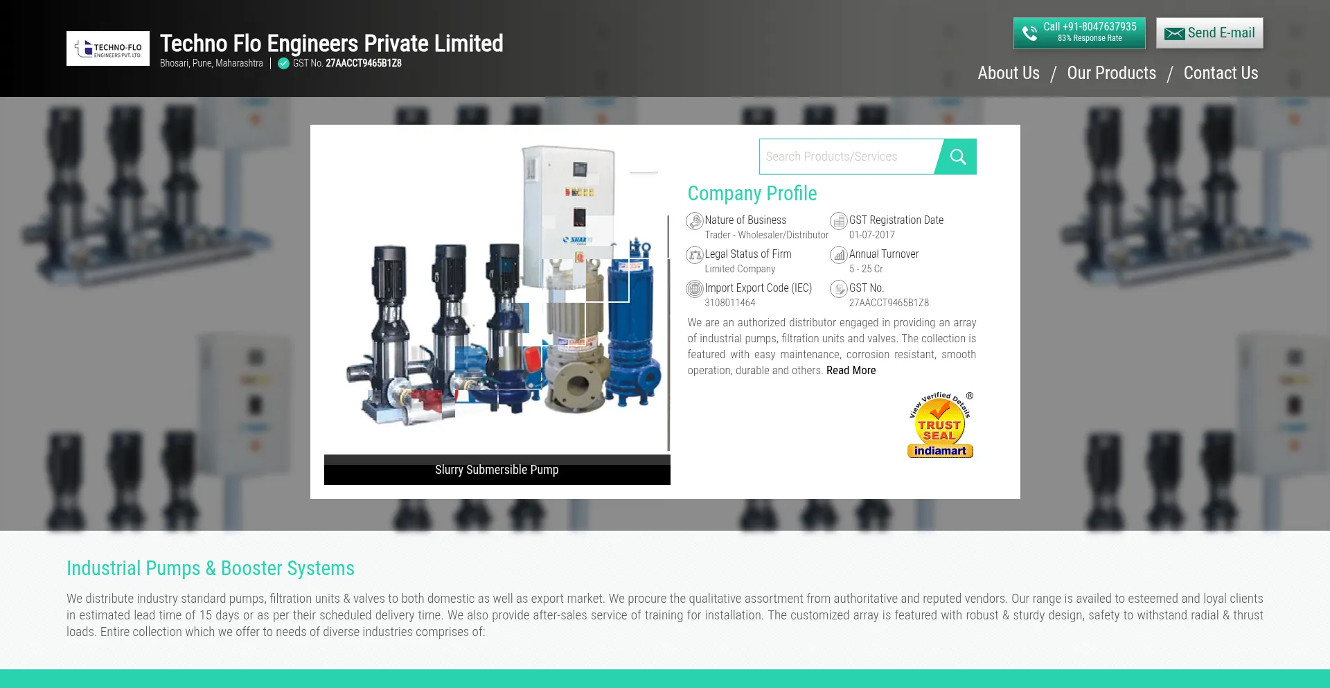 Website screenshot of Technofloengrs.net