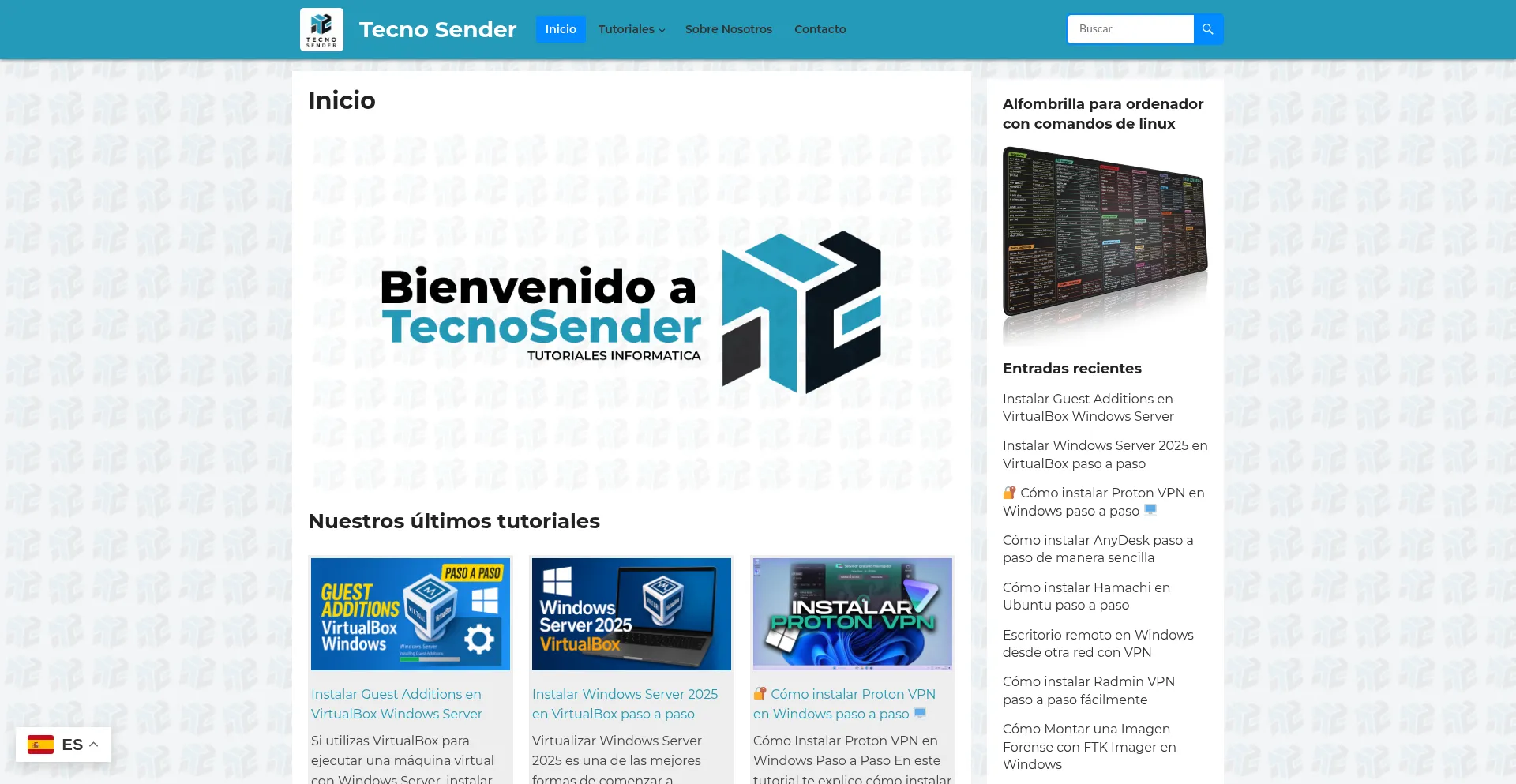 Website screenshot of Tecnosender.com