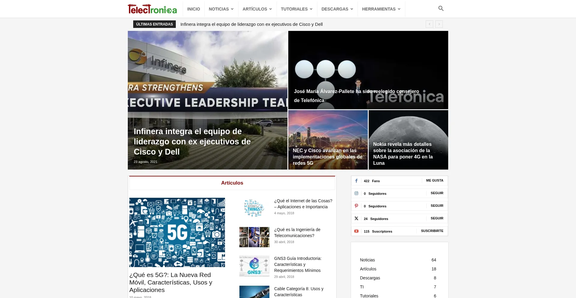 Website screenshot of Telectronika.com