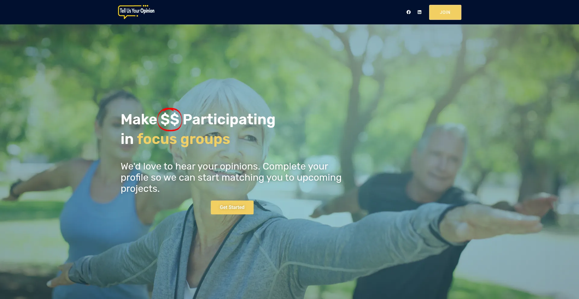Website screenshot of Tellusyouropinion.com