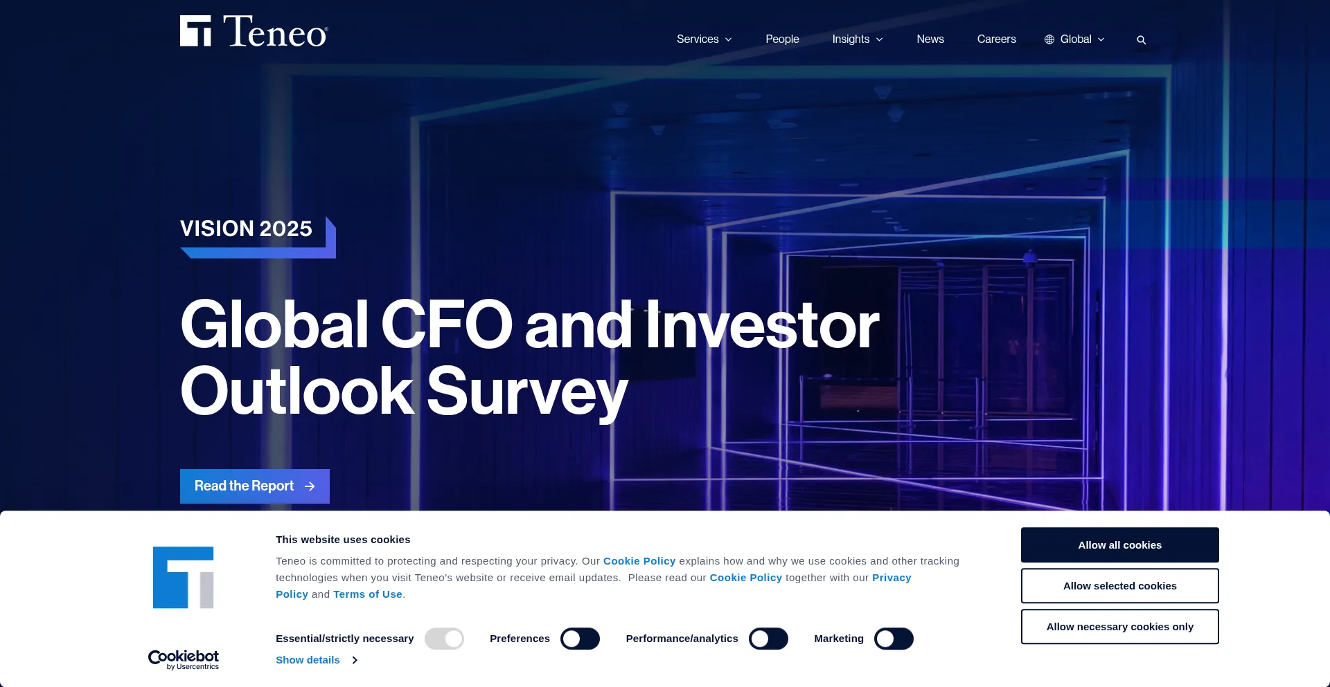 Website screenshot of Teneo.com