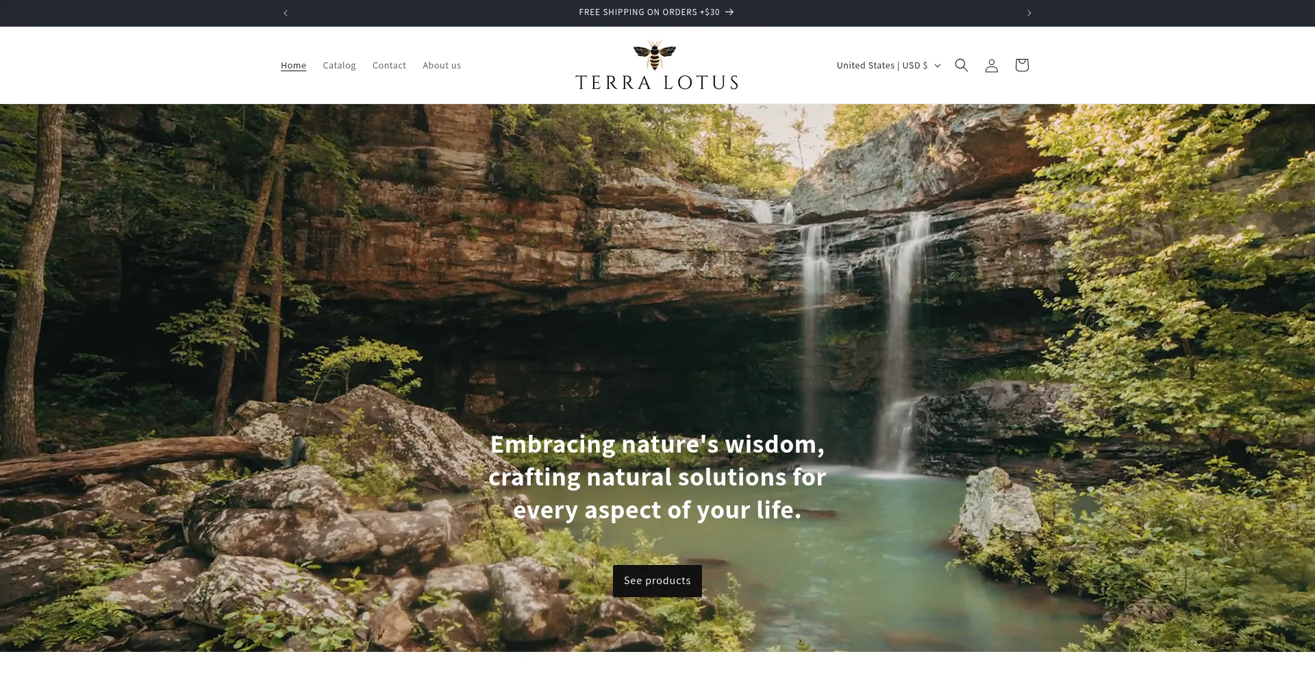 Website screenshot of Terralotus.shop