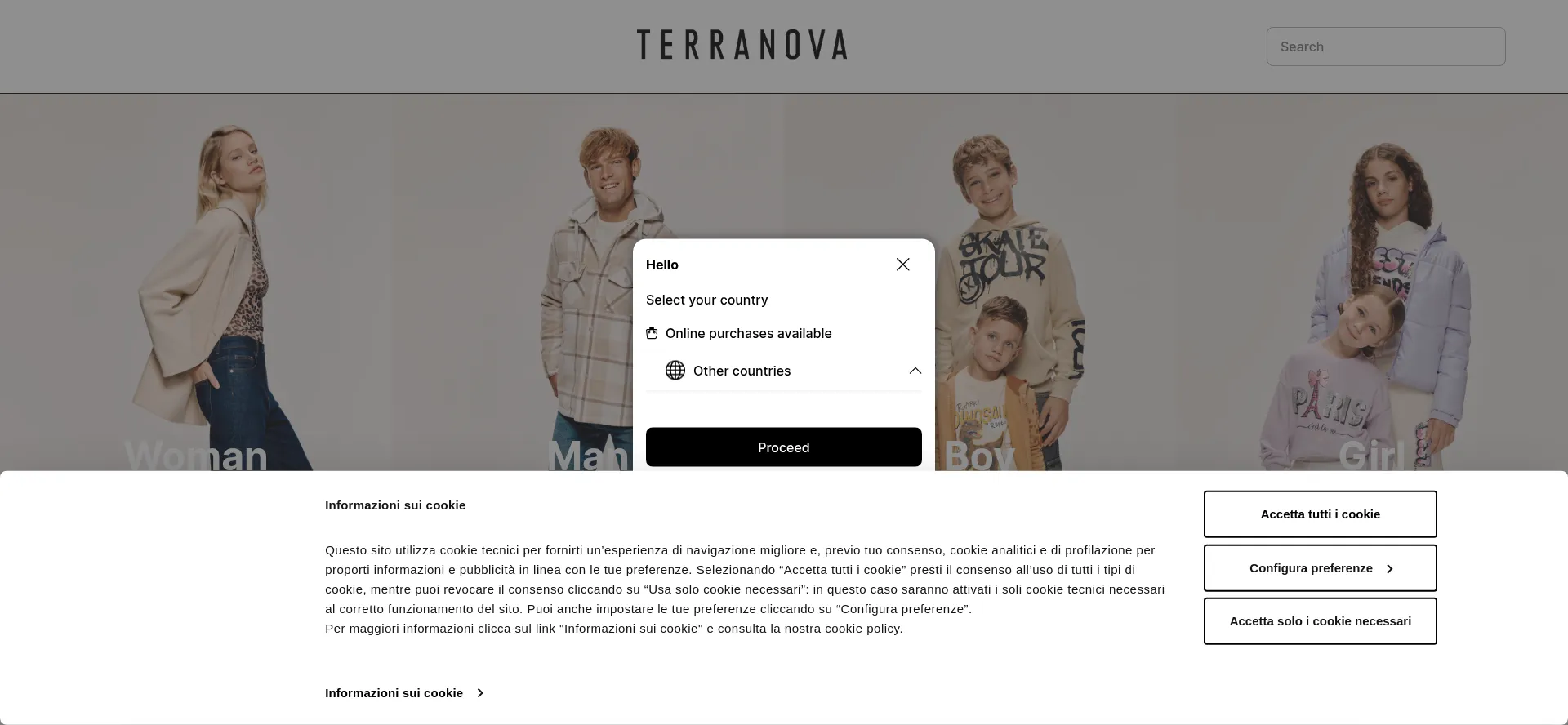 Website screenshot of Terranovastyle.com