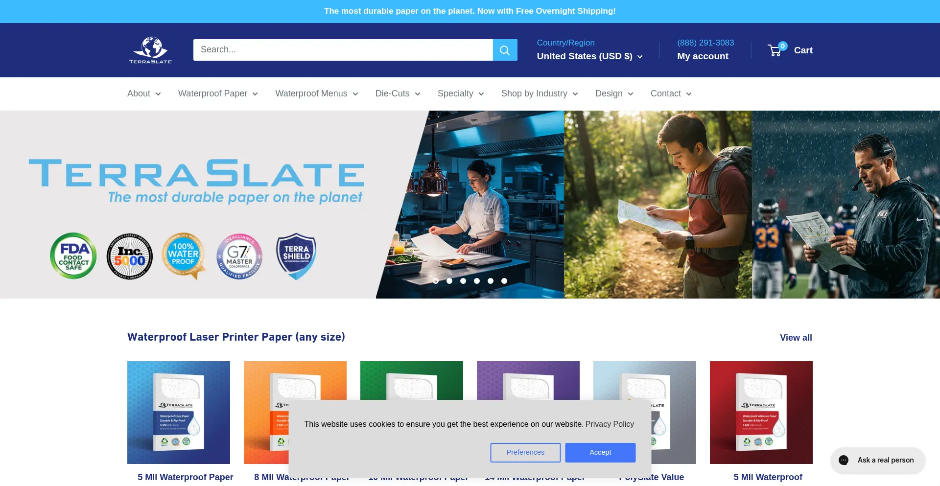 Website screenshot of Terraslate.com