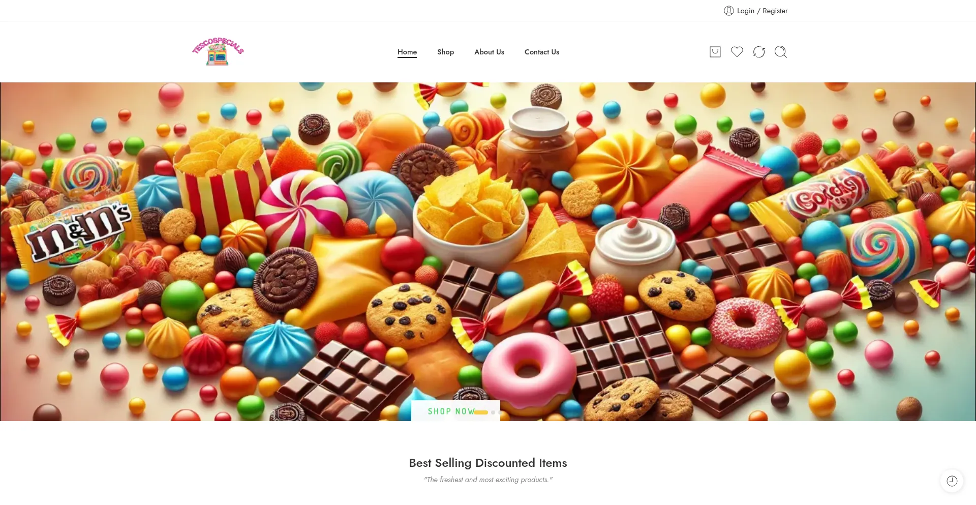 Website screenshot of Tescospecials.com