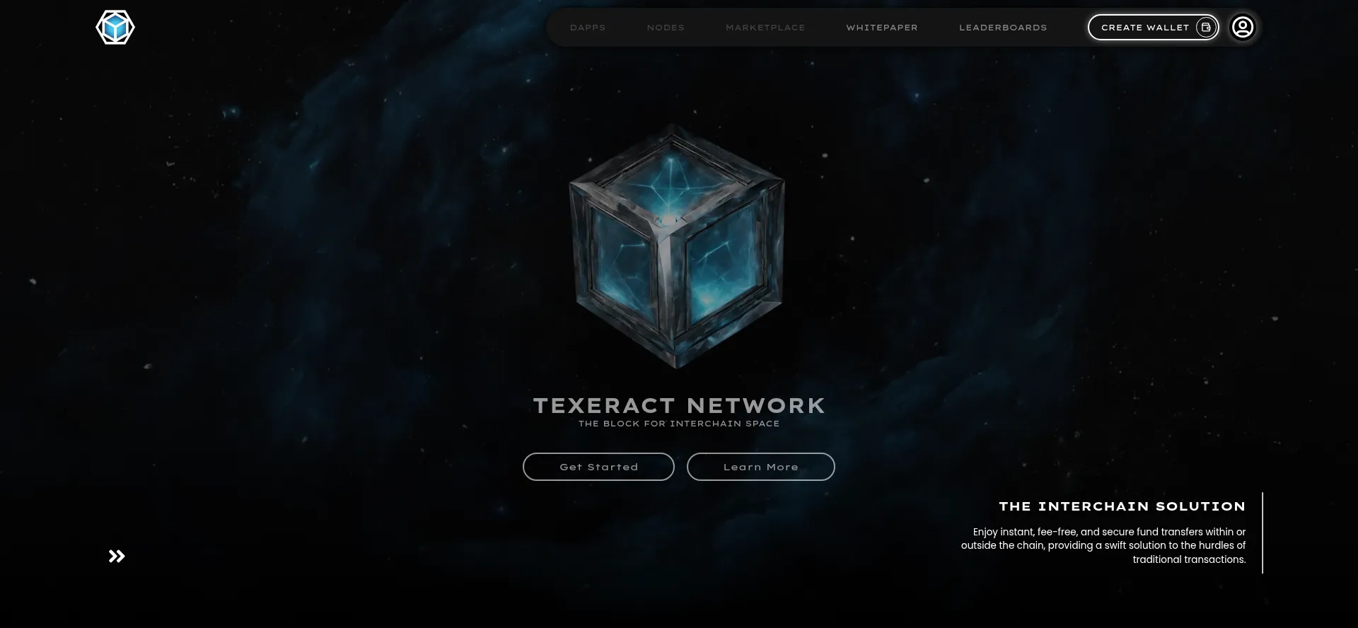 Website screenshot of Texeract.network