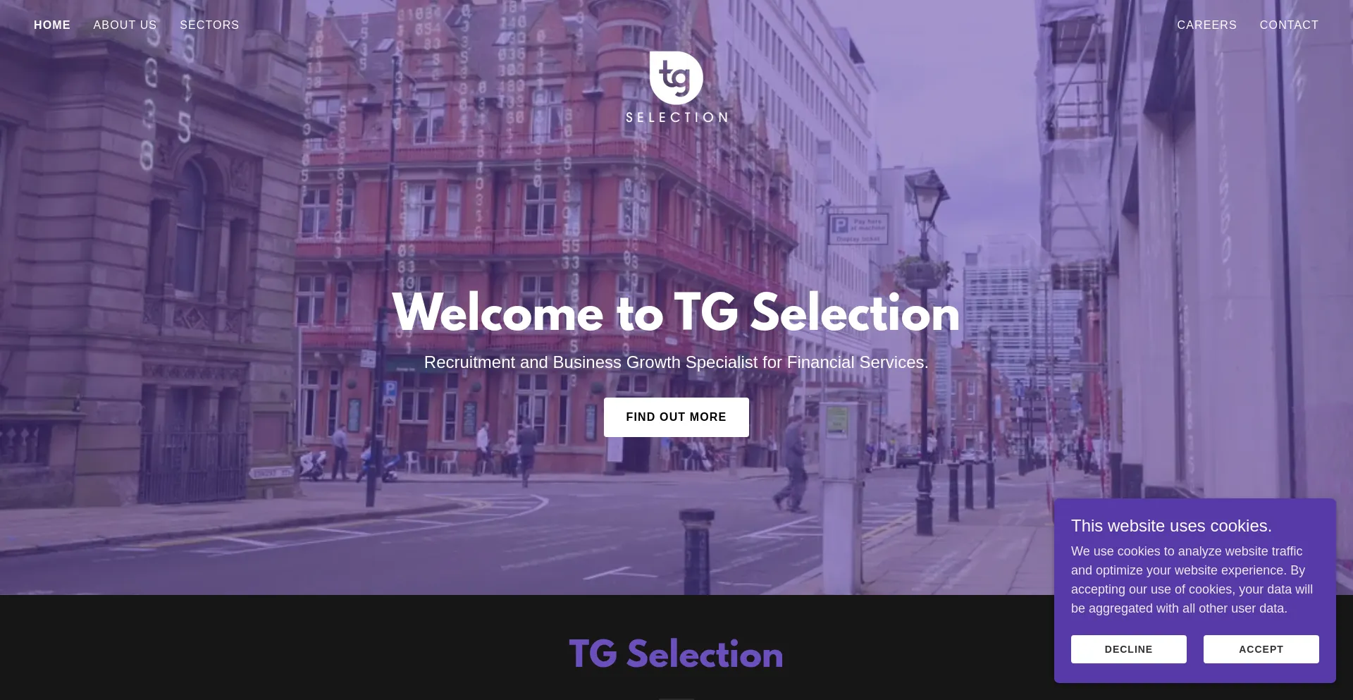 Website screenshot of Tgselection.com
